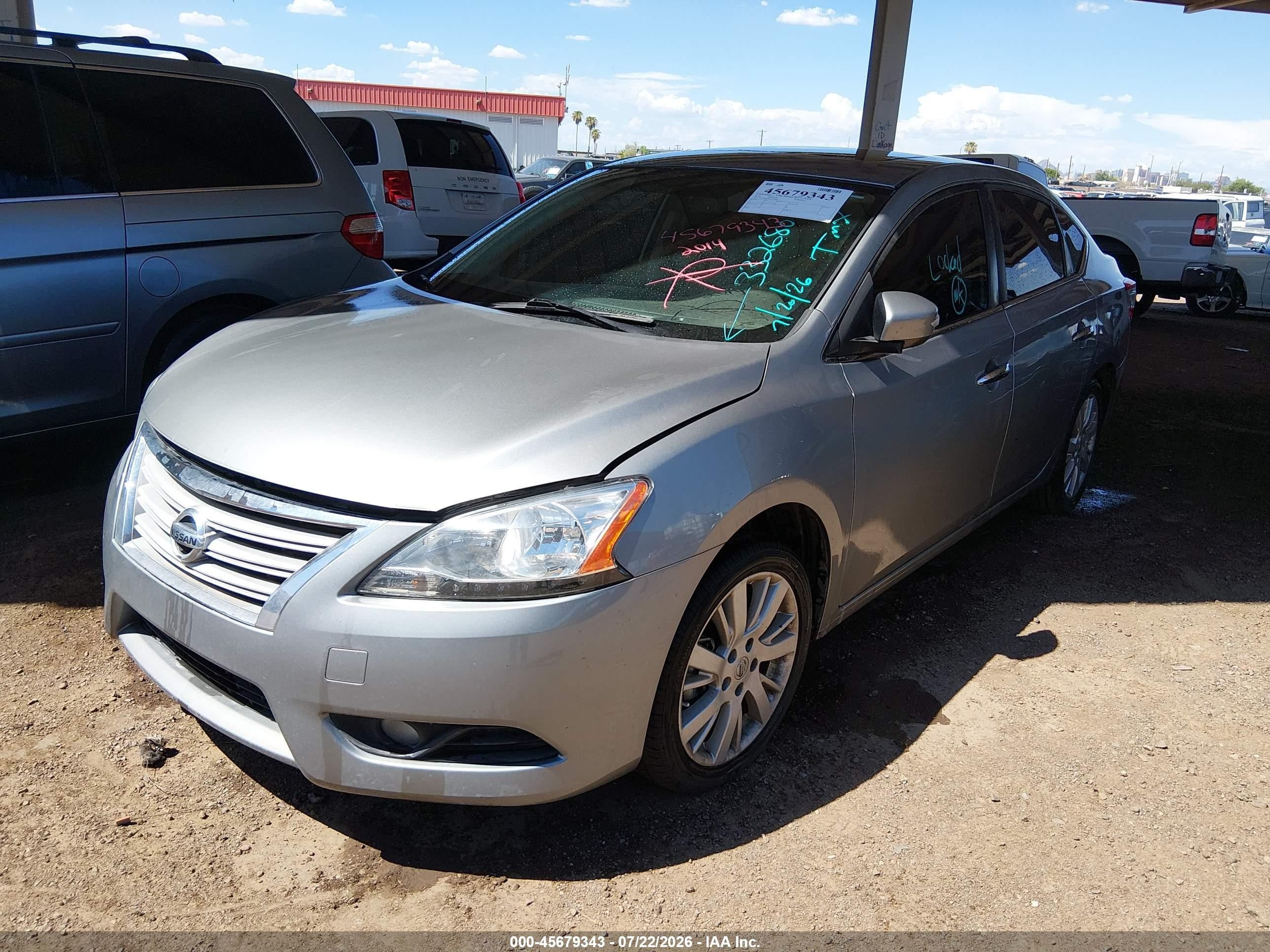 2014 Nissan Sentra Sl Gray vin: 3N1AB7AP3EY332680