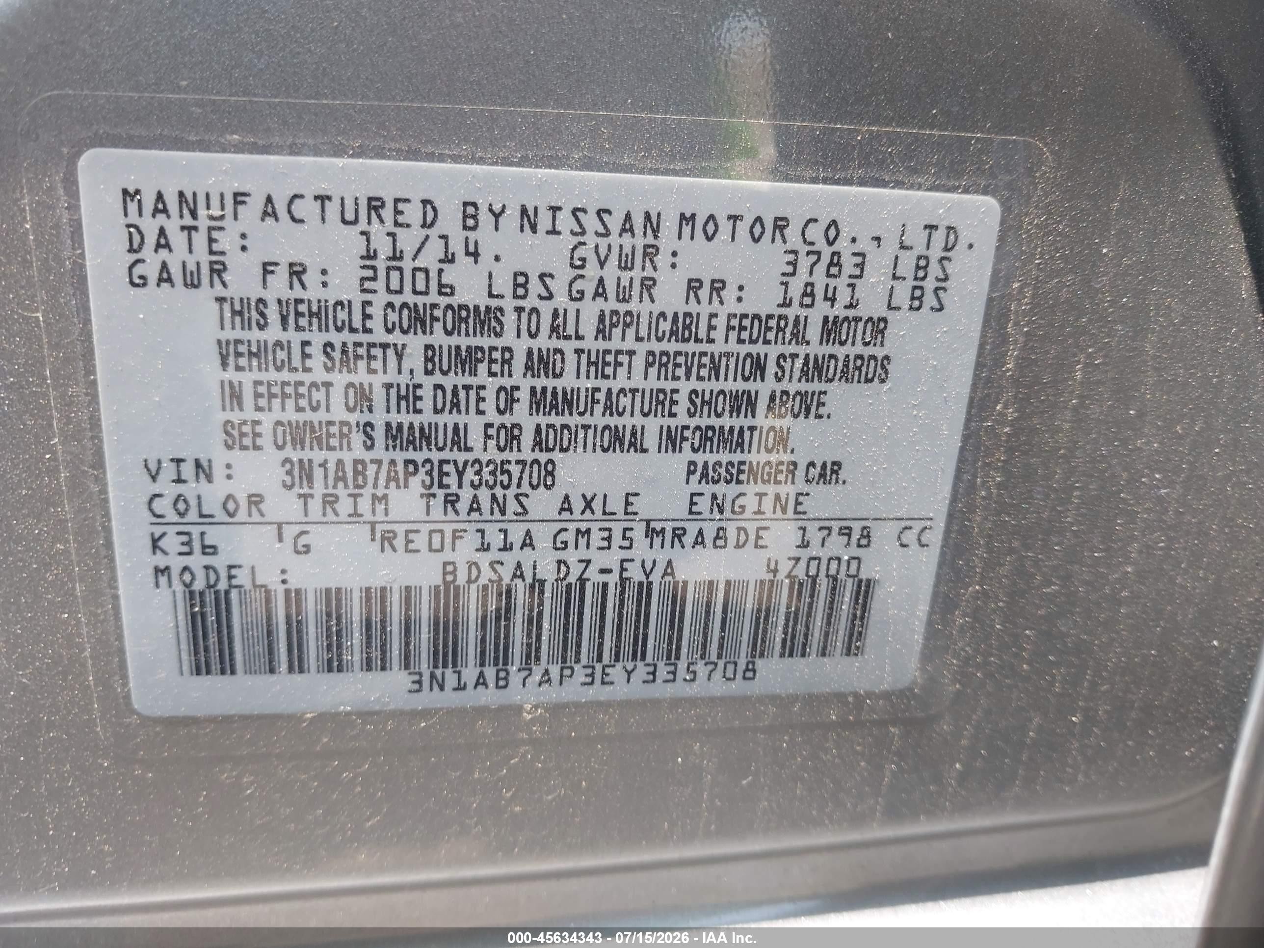 2014 Nissan Sentra Sv Black vin: 3N1AB7AP3EY335708