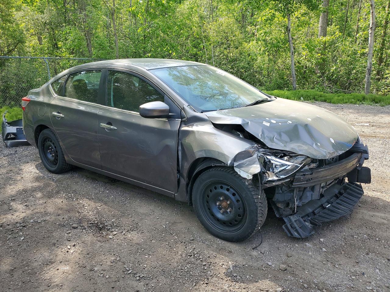 2015 Nissan Sentra S Серый vin: 3N1AB7AP3FL636476