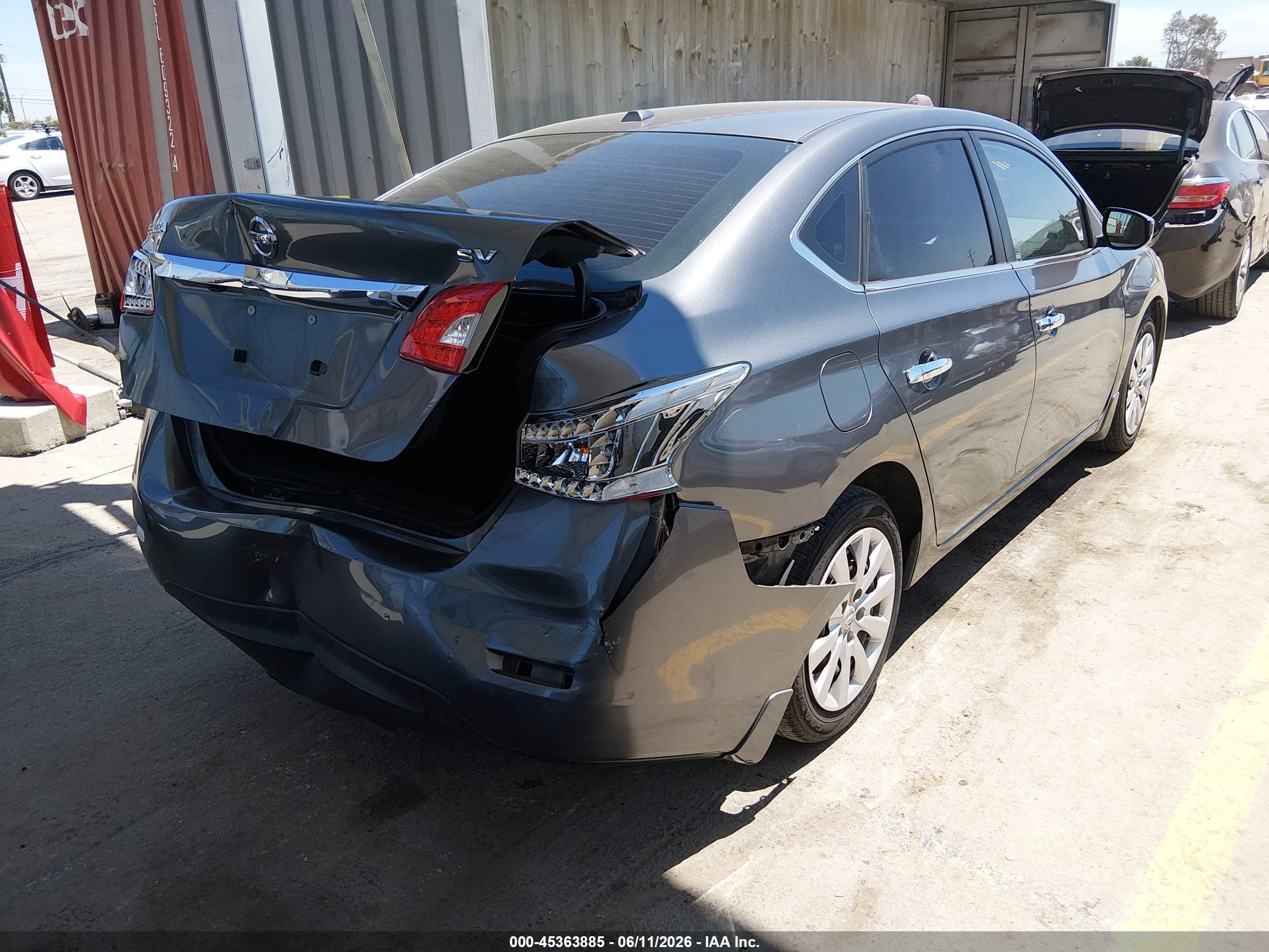 2015 Nissan Sentra Sv Серый vin: 3N1AB7AP3FL645517