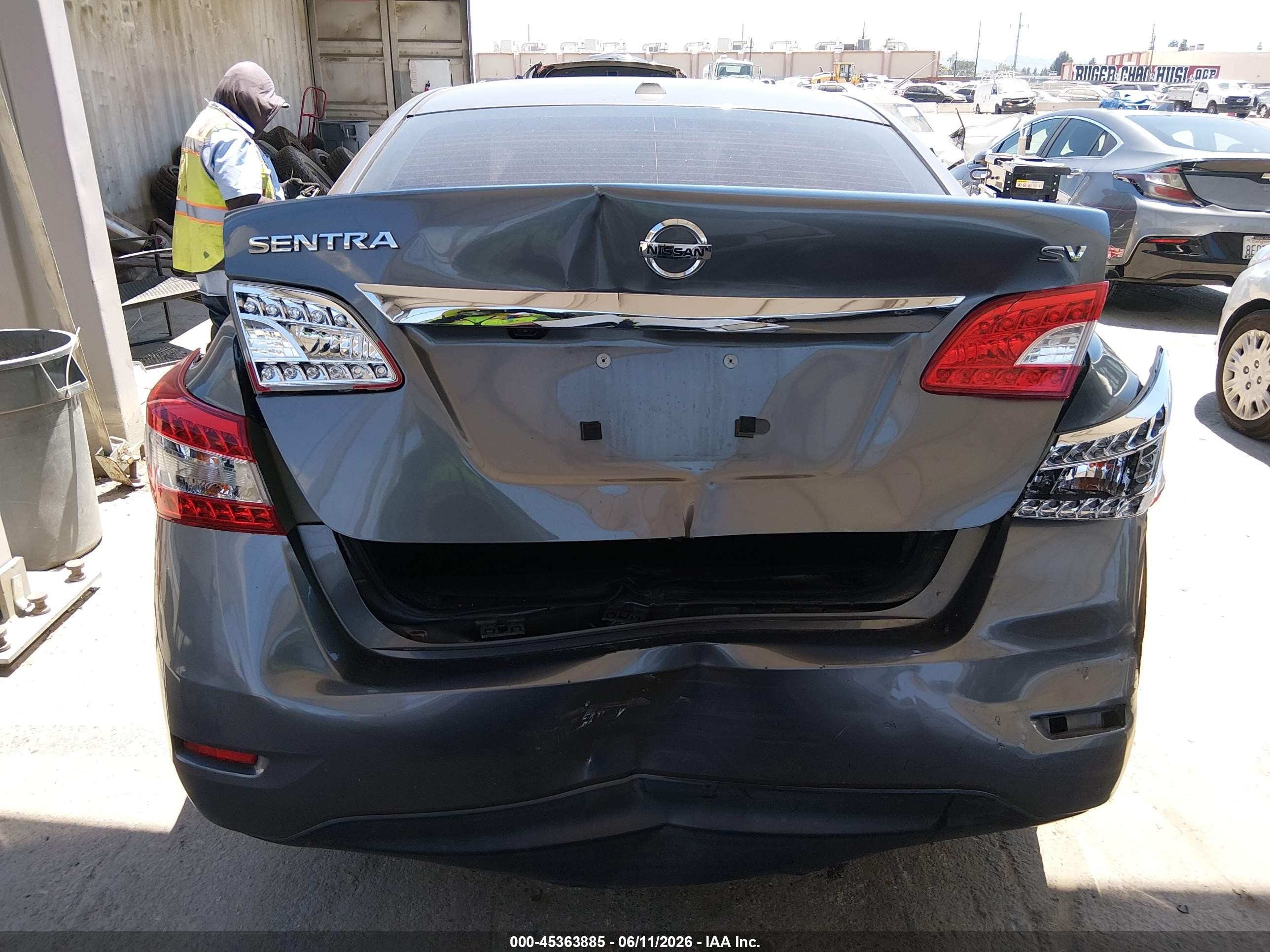 2015 Nissan Sentra Sv Серый vin: 3N1AB7AP3FL645517