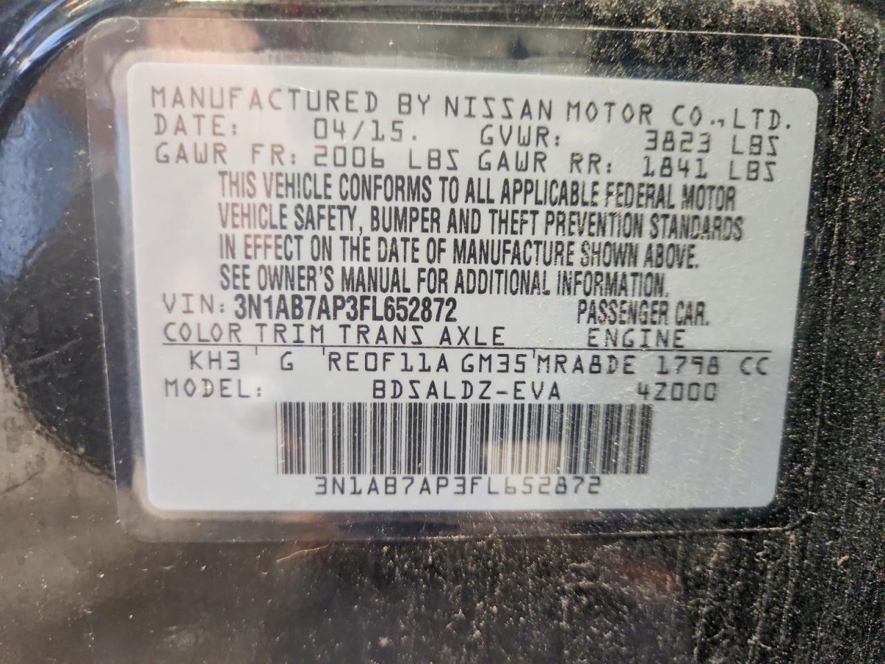 2015 Nissan Sentra Sv Черный vin: 3N1AB7AP3FL652872