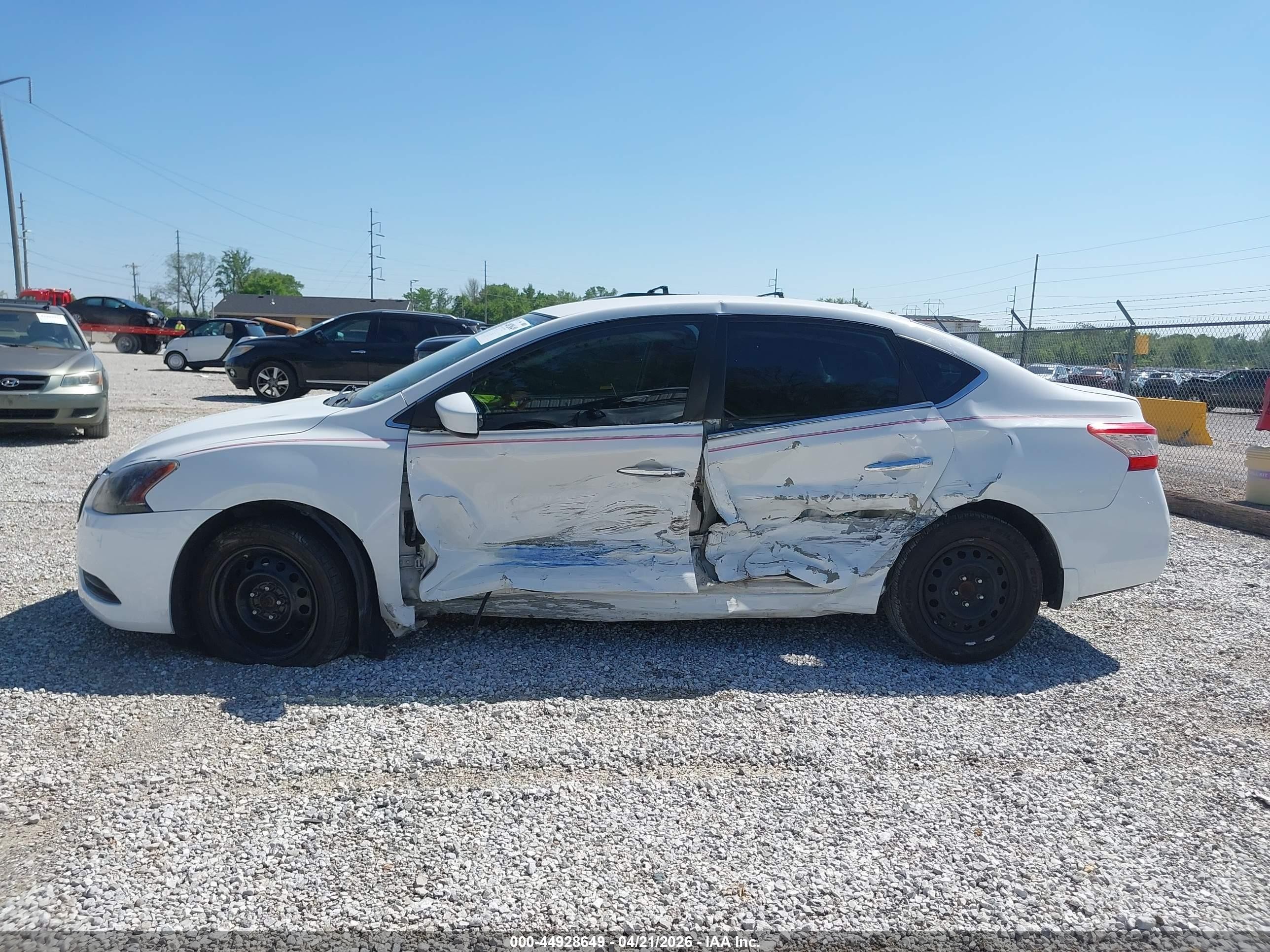 2015 Nissan Sentra Fe+ S/s/sl/sr/sv White vin: 3N1AB7AP3FL654380