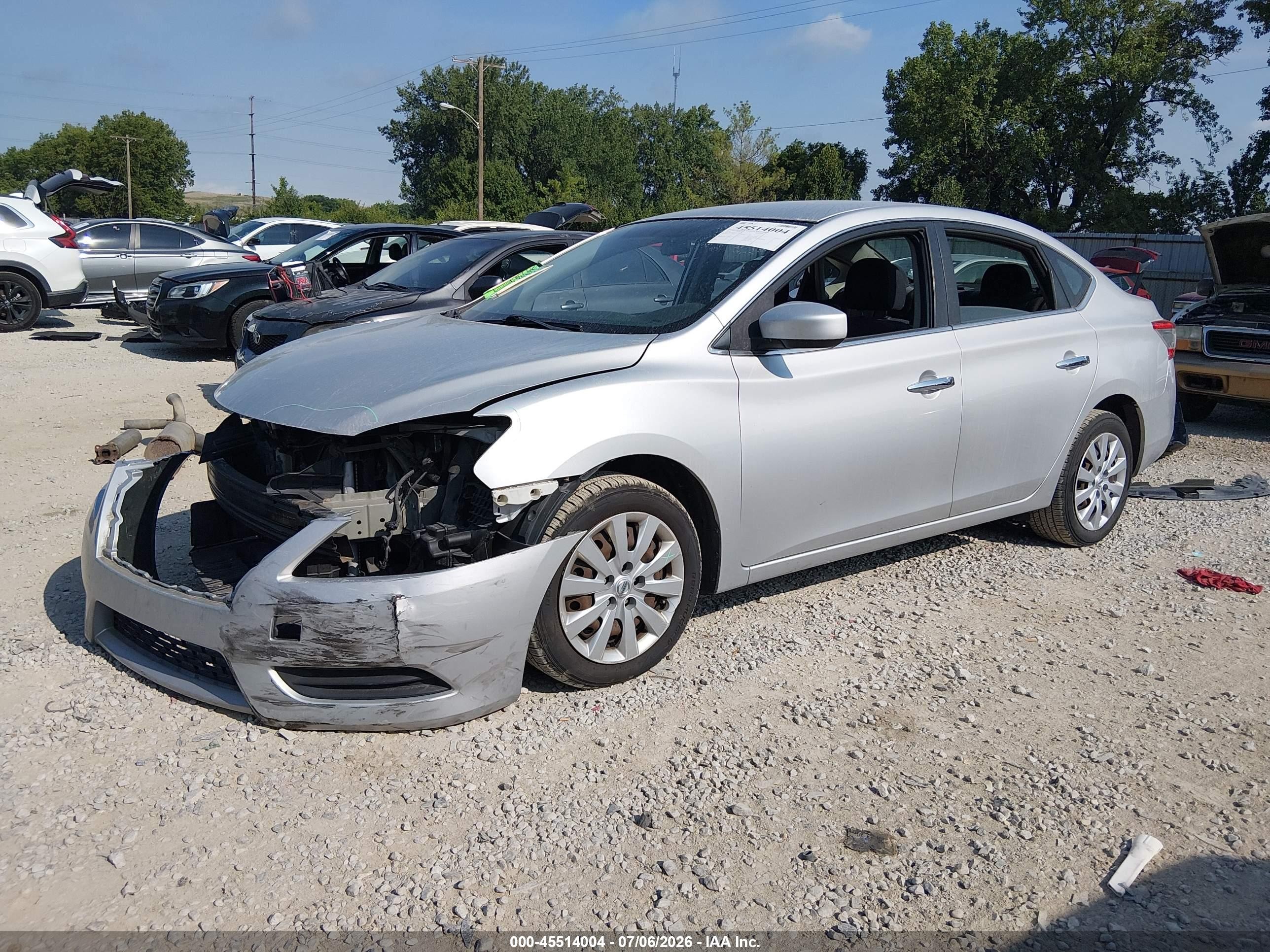 2015 Nissan Sentra Sv Silver vin: 3N1AB7AP3FL661720