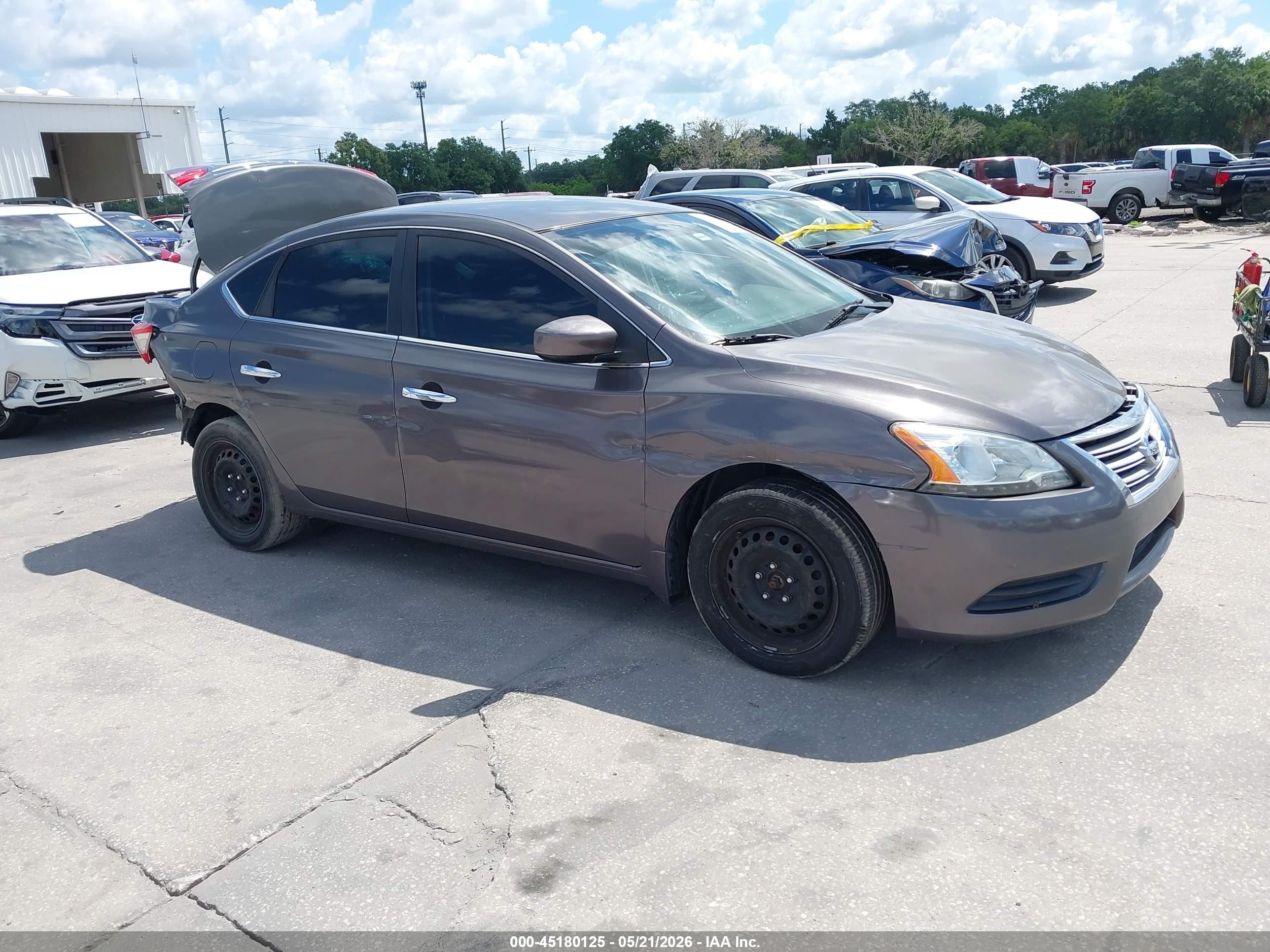 2015 Nissan Sentra S Серый vin: 3N1AB7AP3FY230393