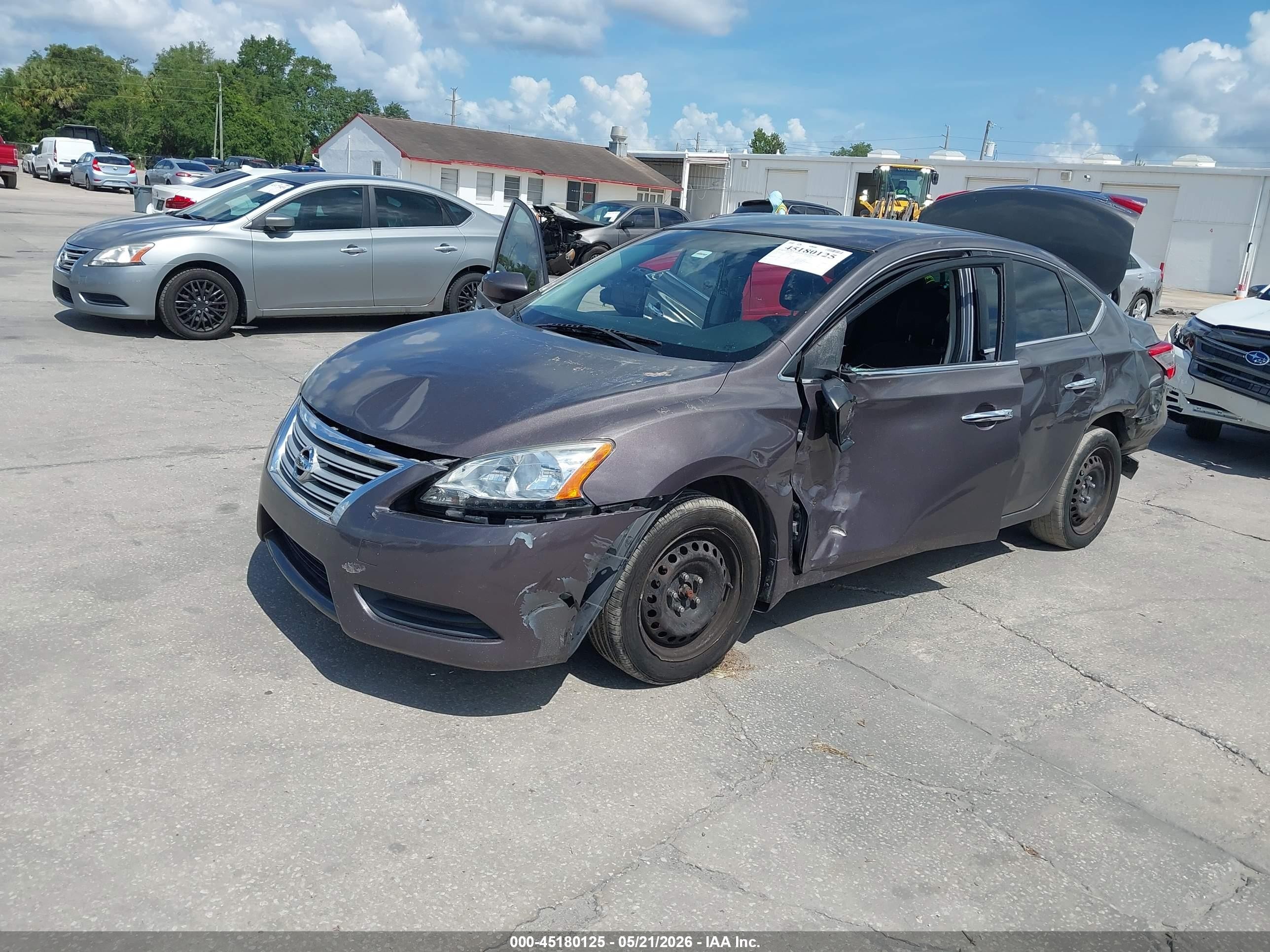 2015 Nissan Sentra S Серый vin: 3N1AB7AP3FY230393