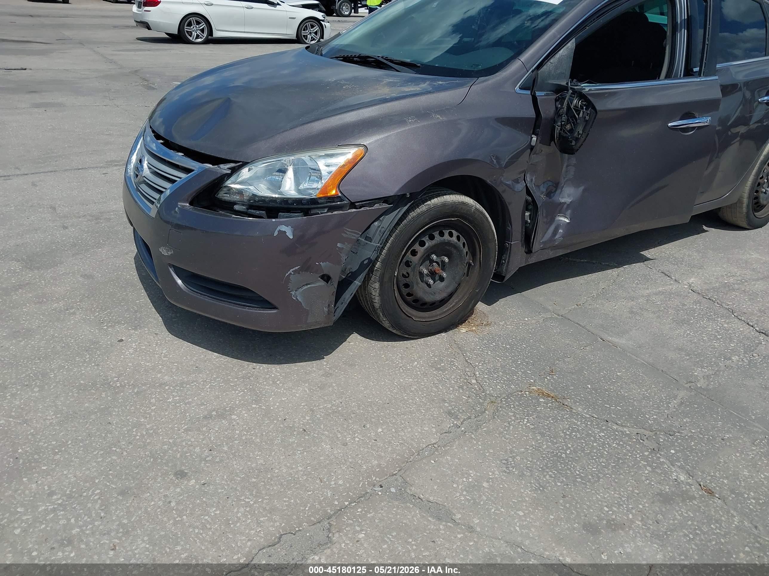 2015 Nissan Sentra S Серый vin: 3N1AB7AP3FY230393