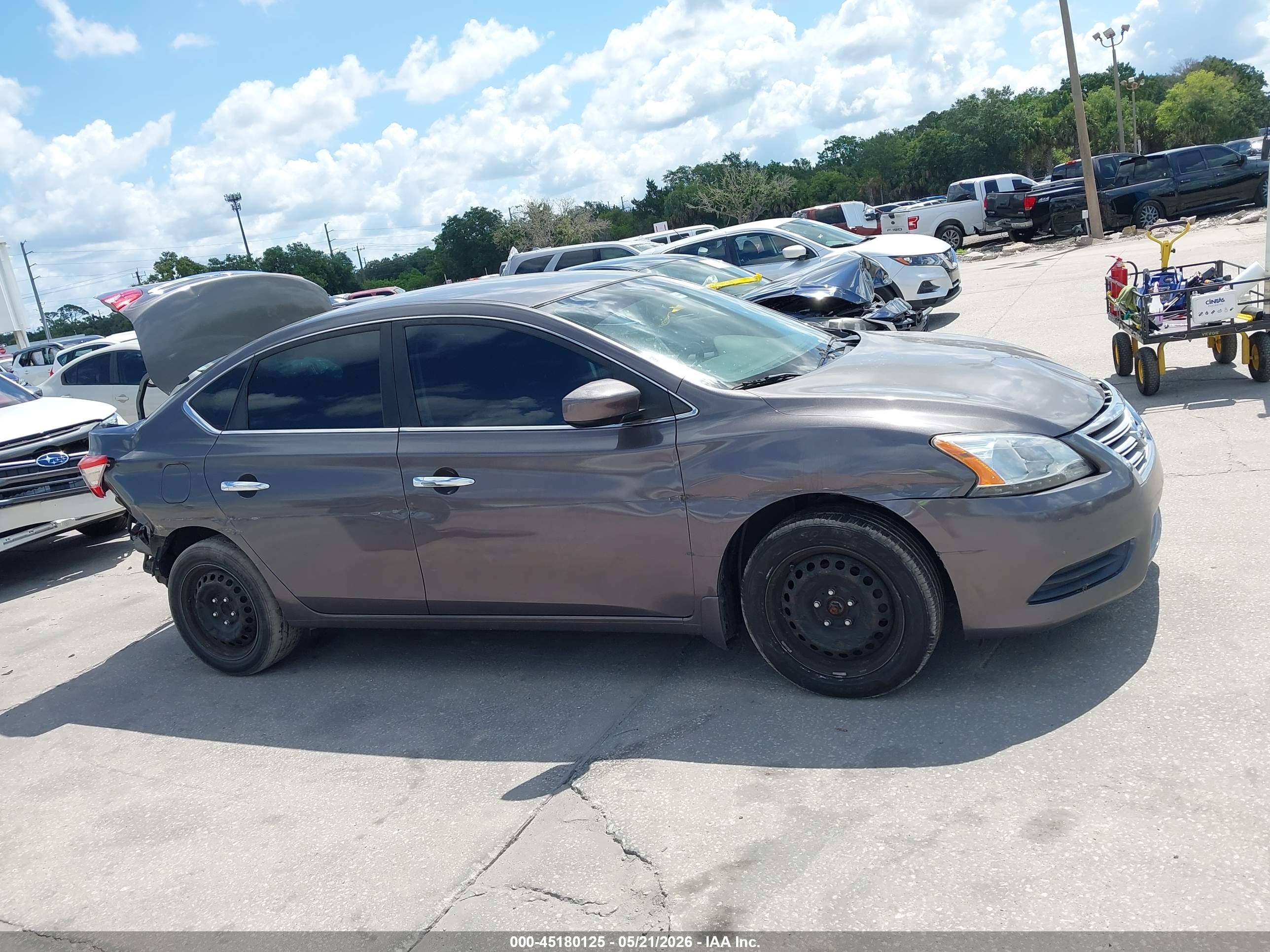 2015 Nissan Sentra S Серый vin: 3N1AB7AP3FY230393