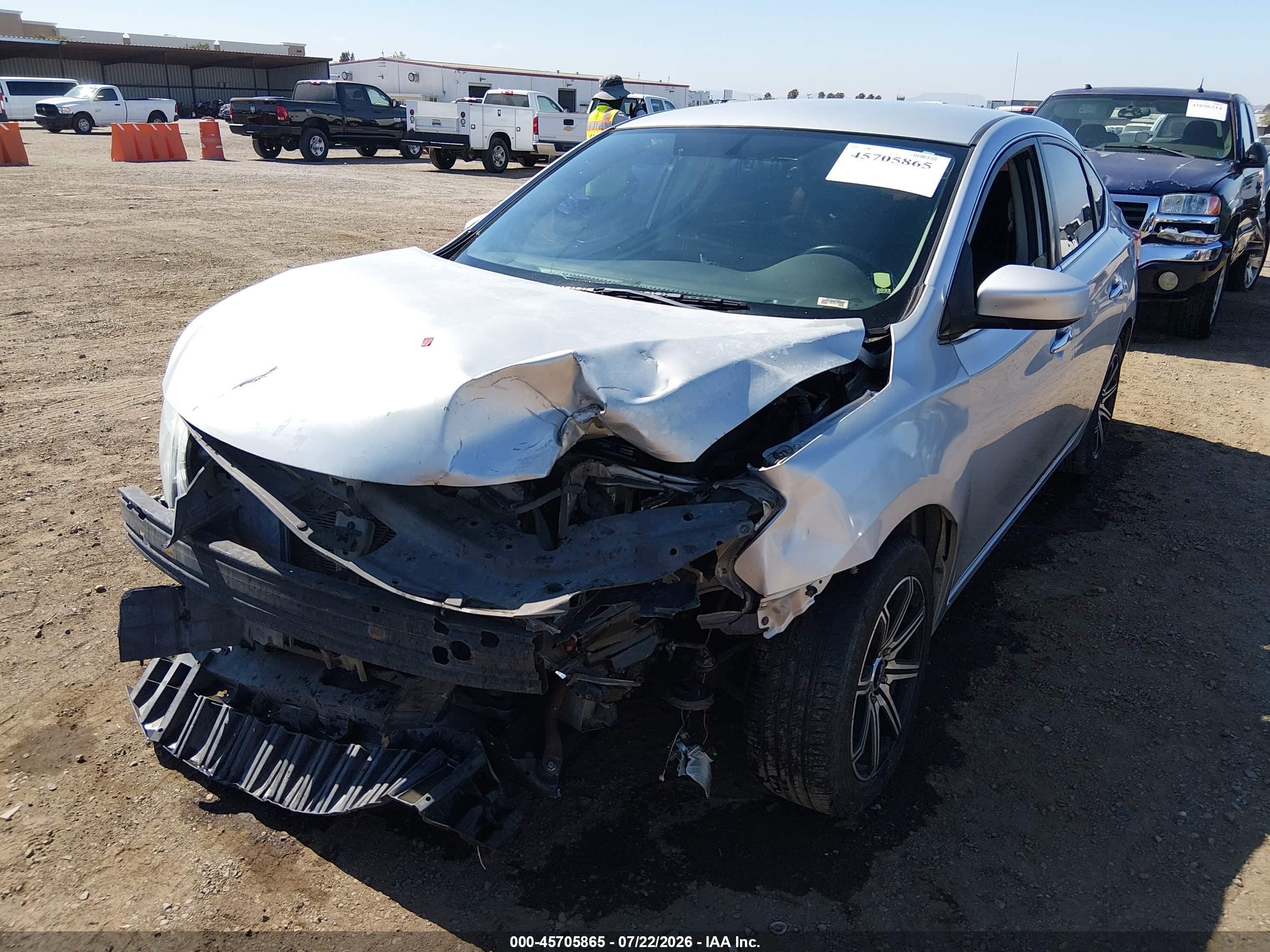 2015 Nissan Sentra Fe+ S/s/sl/sr/sv Silver vin: 3N1AB7AP3FY234704