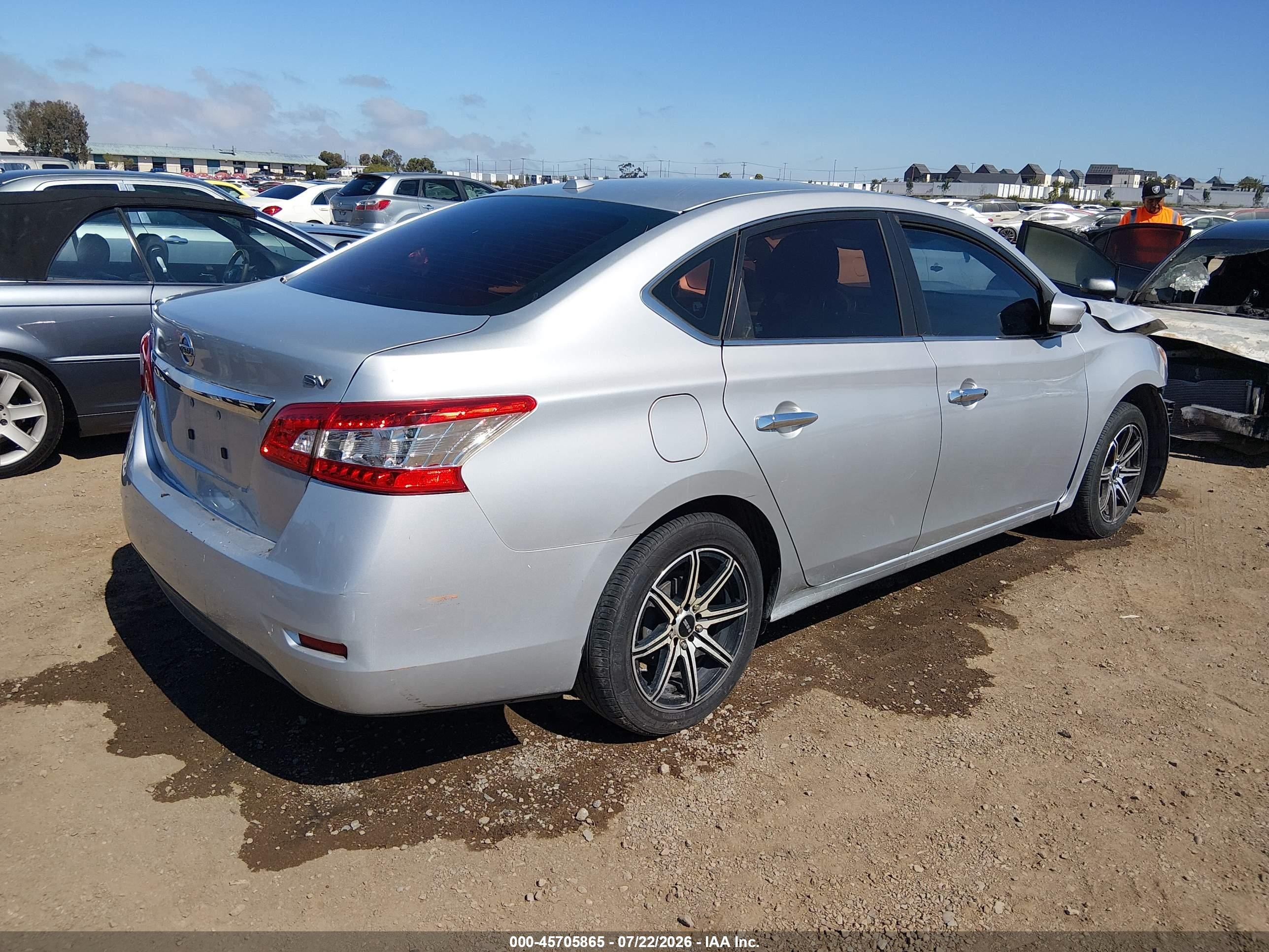 2015 Nissan Sentra Fe+ S/s/sl/sr/sv Silver vin: 3N1AB7AP3FY234704