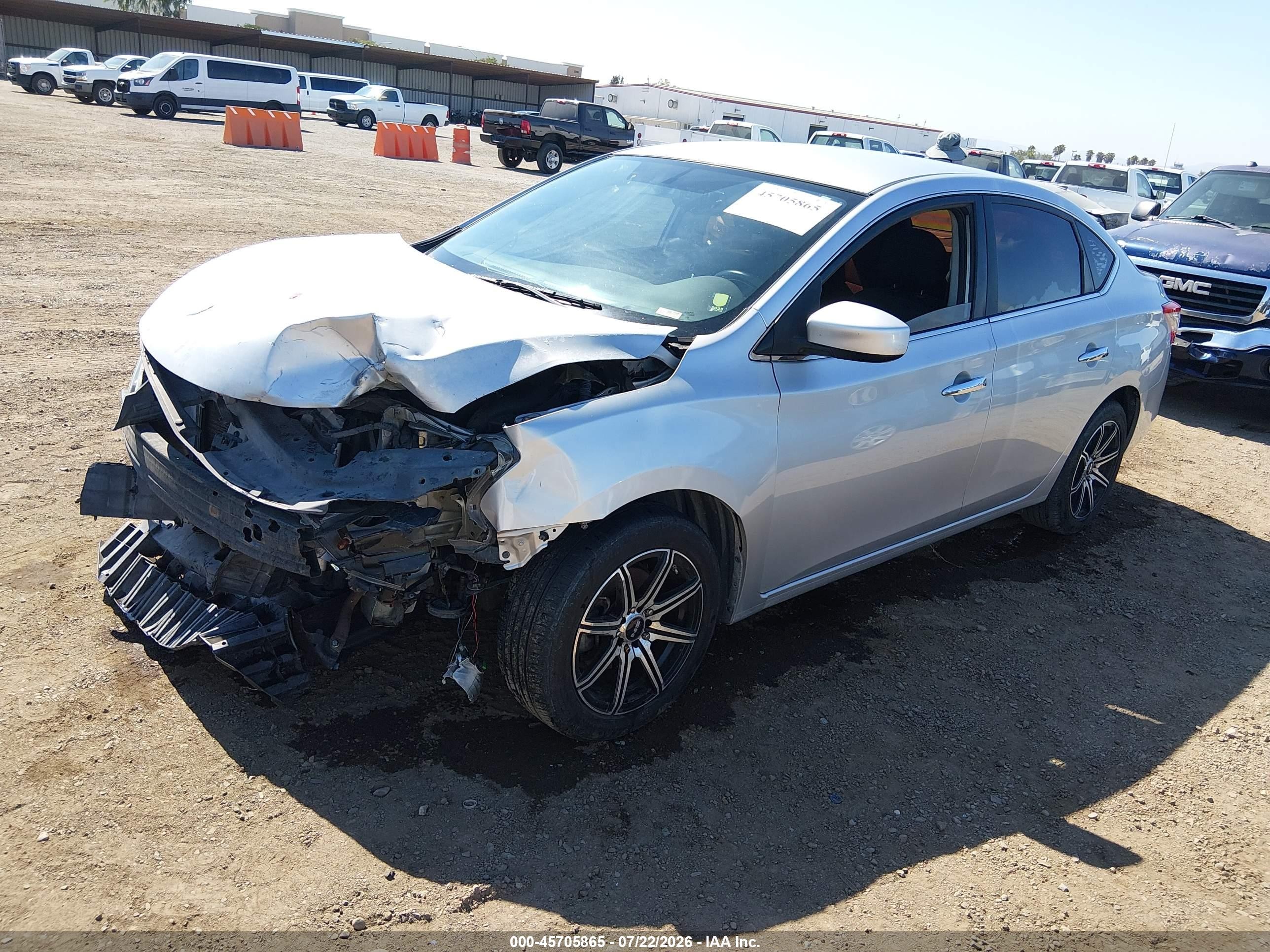 2015 Nissan Sentra Fe+ S/s/sl/sr/sv Silver vin: 3N1AB7AP3FY234704