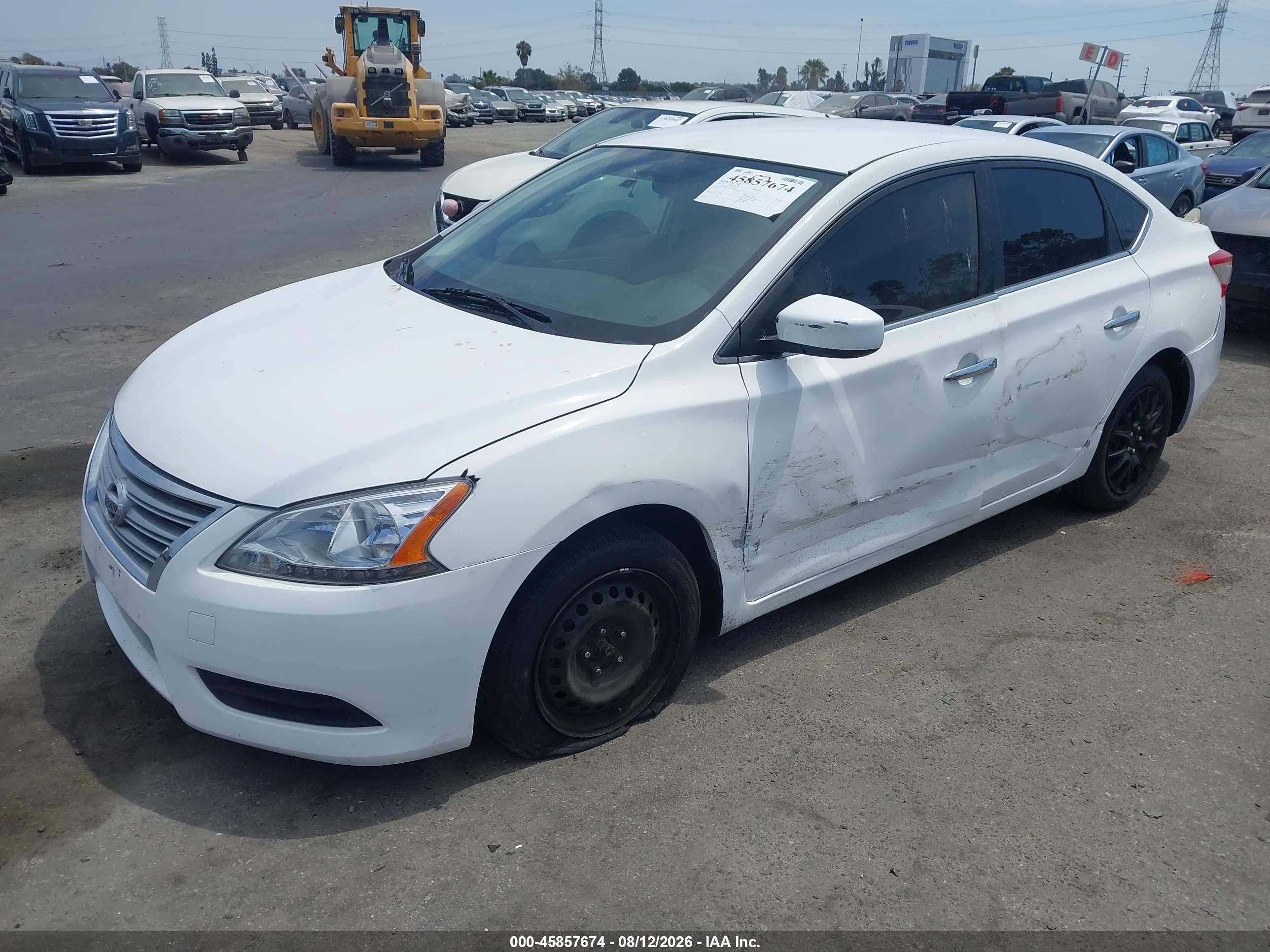 2015 Nissan Sentra Fe+ S/s/sl/sr/sv White vin: 3N1AB7AP3FY236758