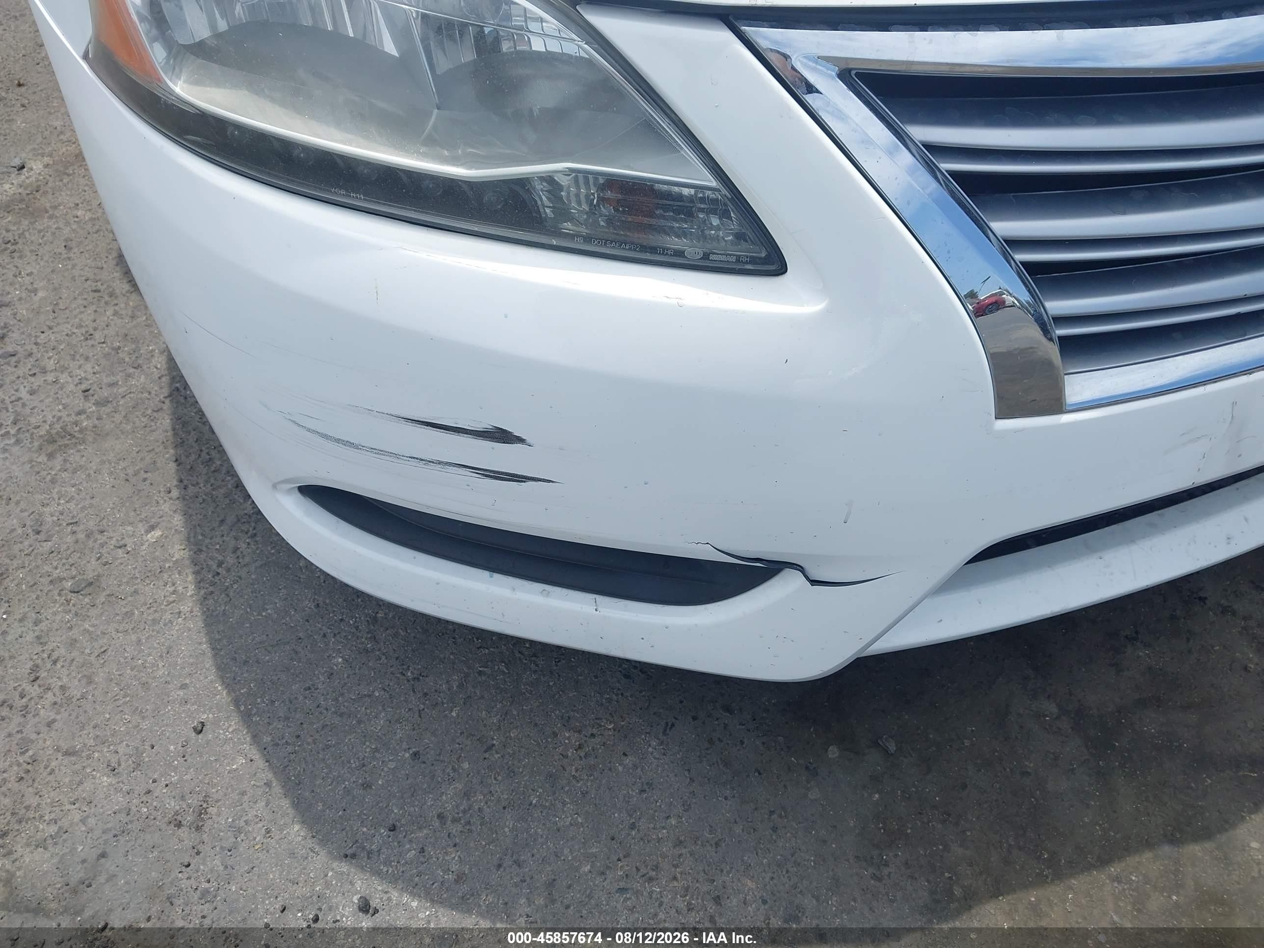 2015 Nissan Sentra Fe+ S/s/sl/sr/sv White vin: 3N1AB7AP3FY236758