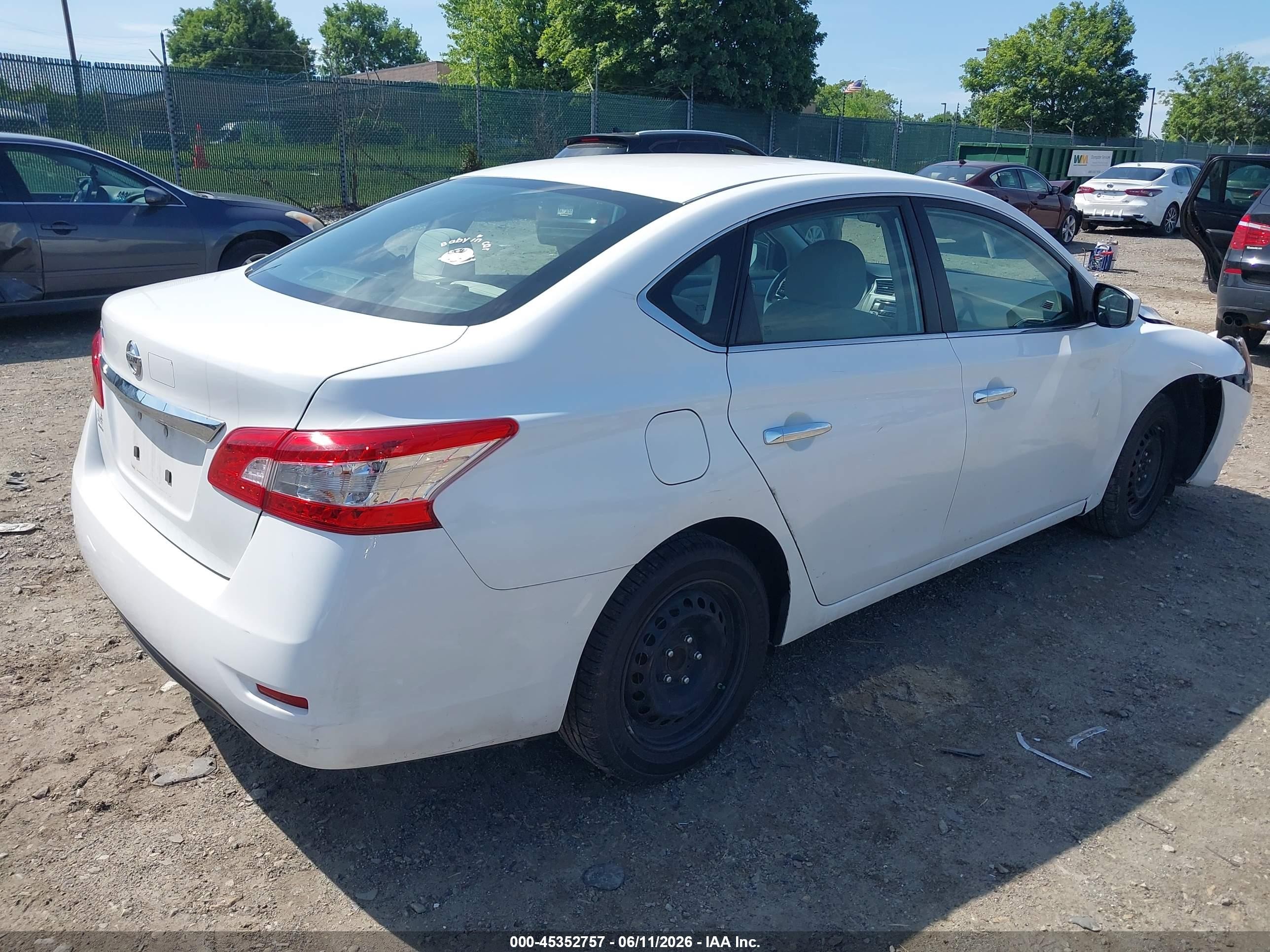 2015 Nissan Sentra Fe+ S/s/sl/sr/sv White vin: 3N1AB7AP3FY241300