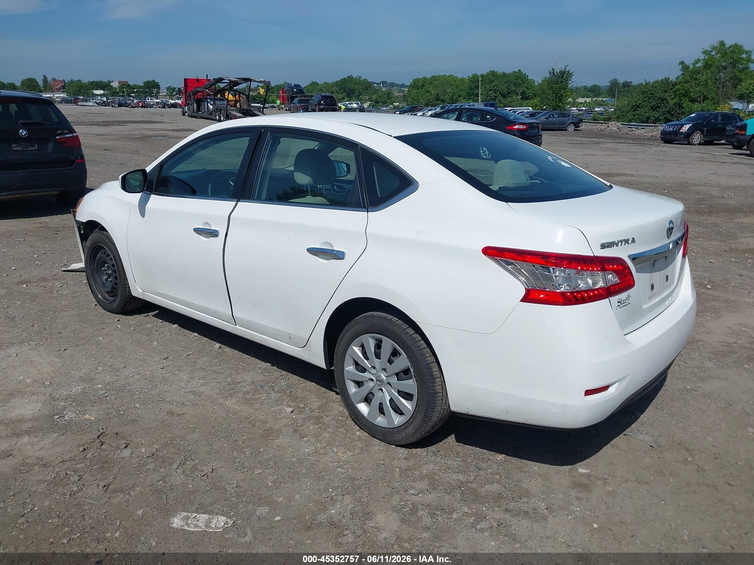 2015 Nissan Sentra Fe+ S/s/sl/sr/sv White vin: 3N1AB7AP3FY241300