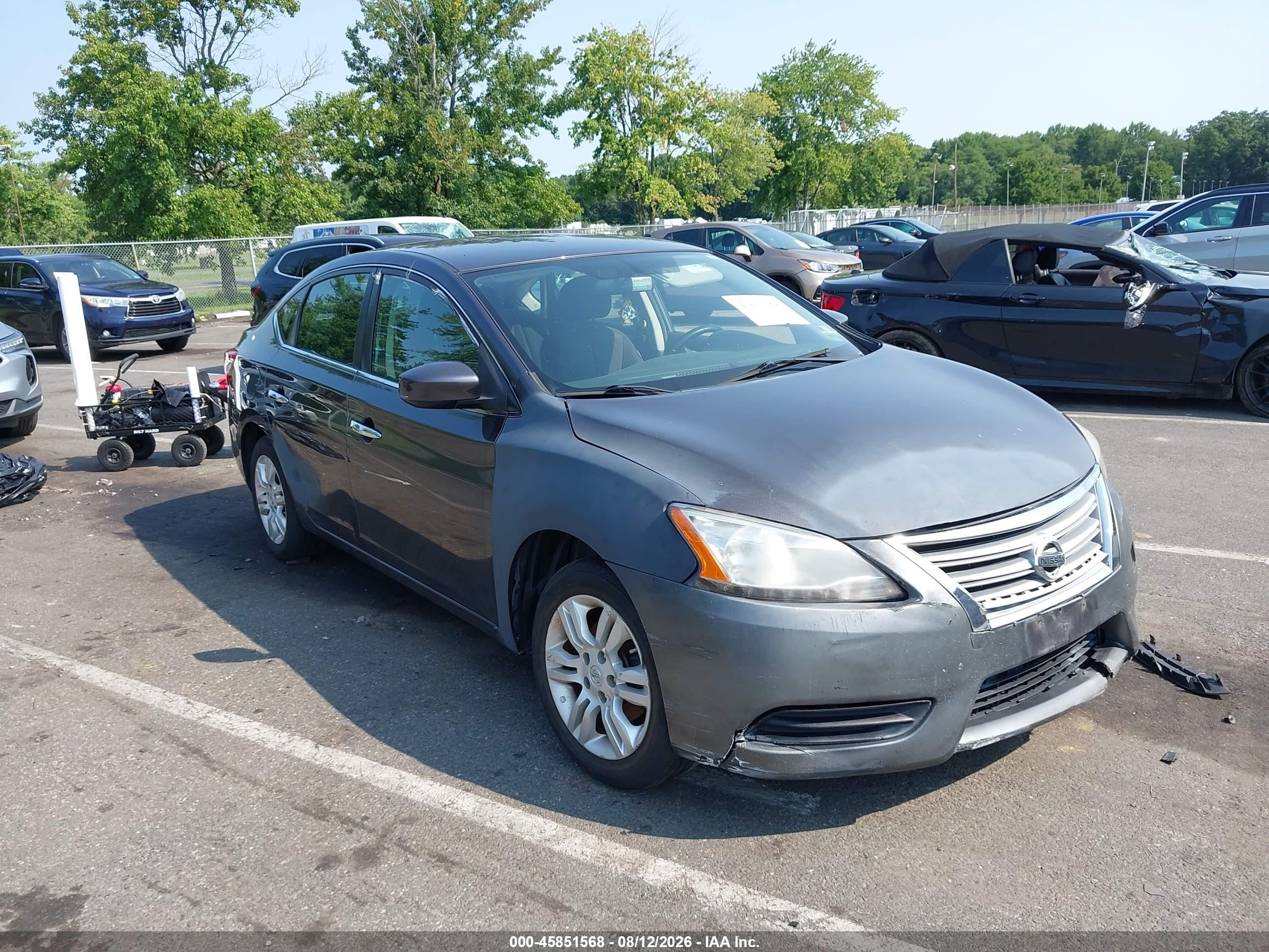 2015 Nissan Sentra Sv Gray vin: 3N1AB7AP3FY242088