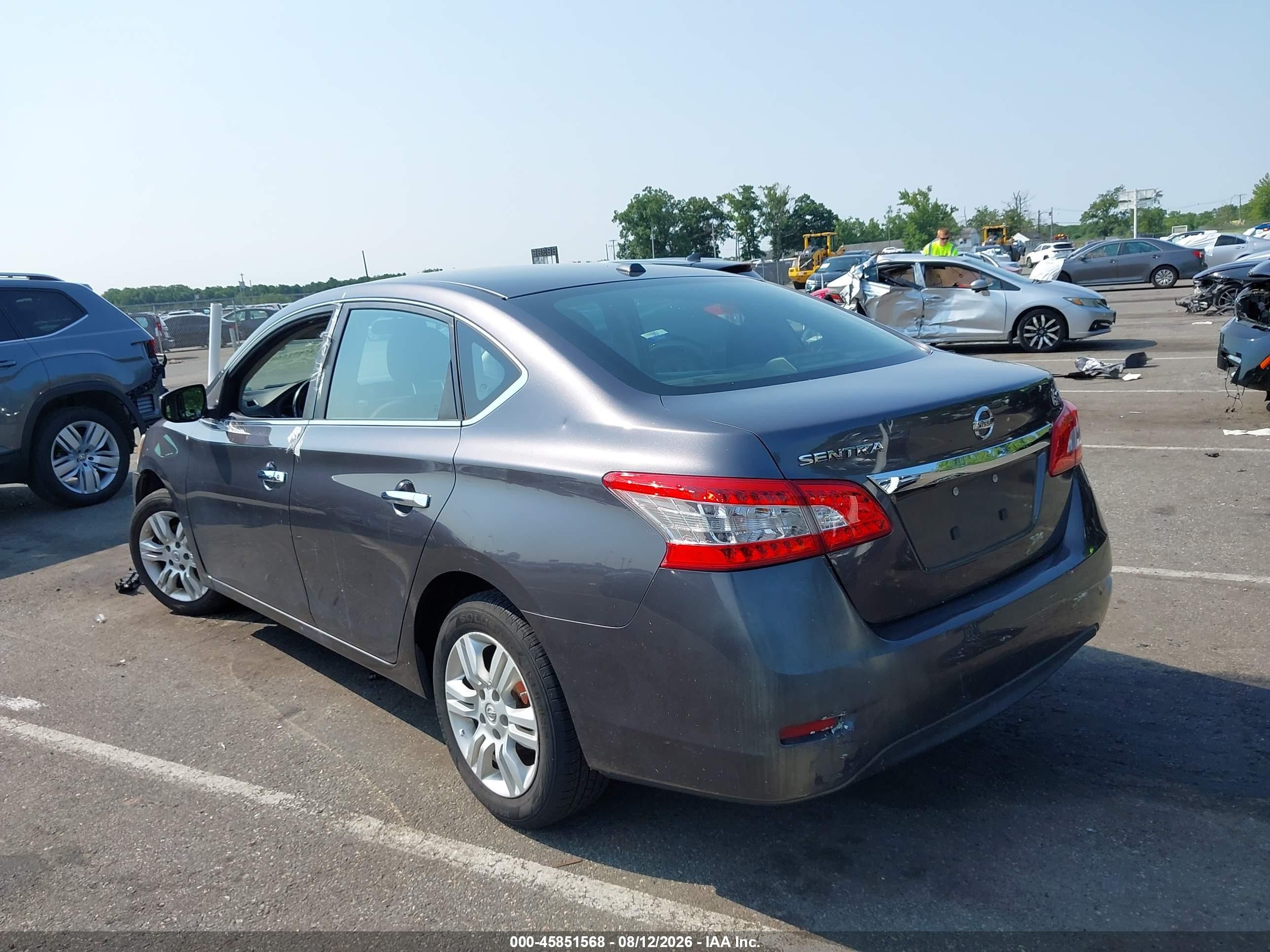 2015 Nissan Sentra Sv Gray vin: 3N1AB7AP3FY242088