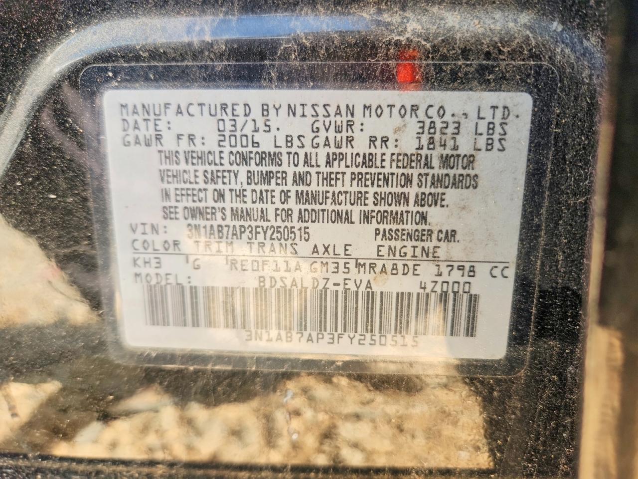2015 Nissan Sentra Sv Black vin: 3N1AB7AP3FY250515