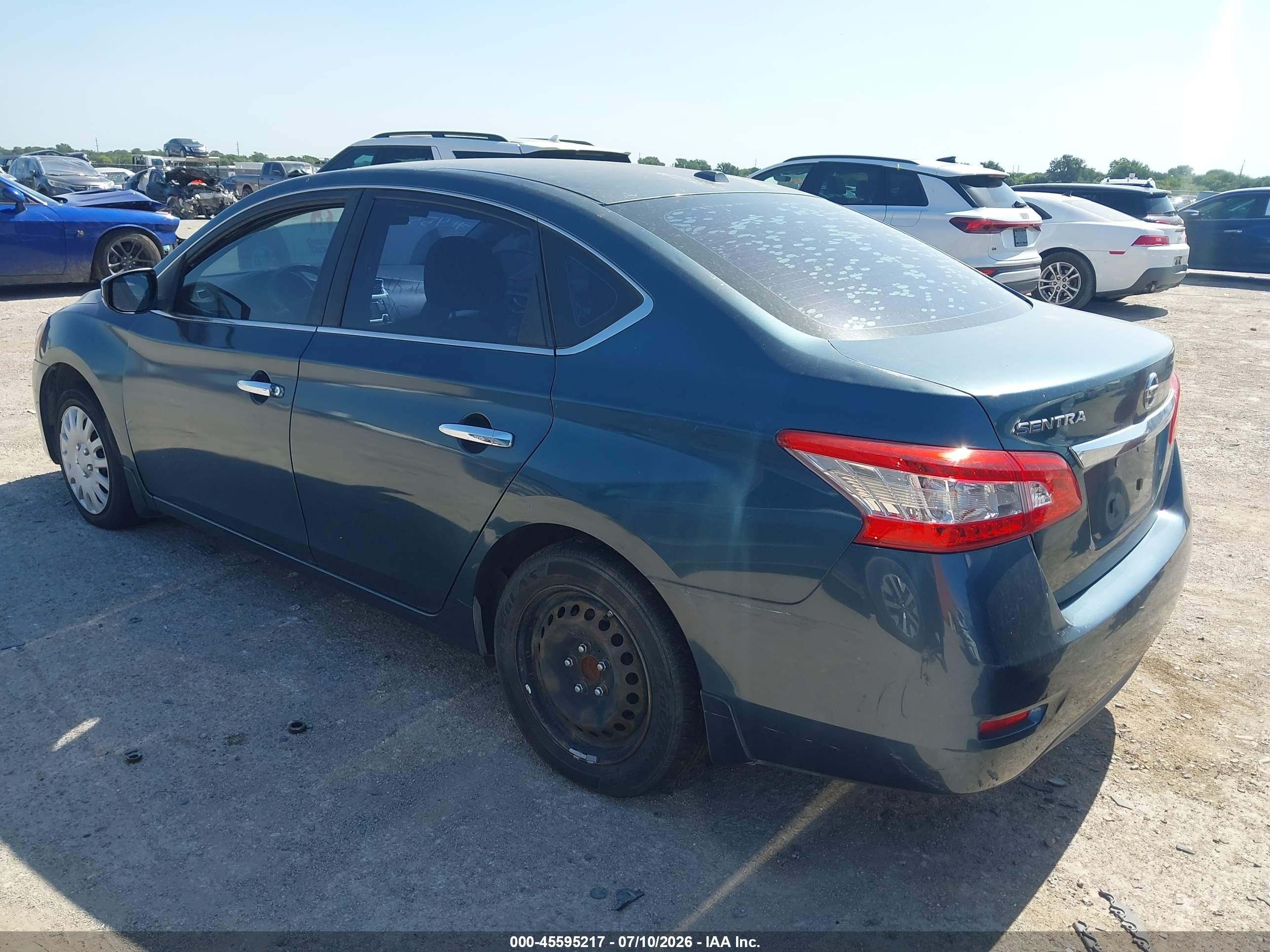 2015 Nissan Sentra Sv Blue vin: 3N1AB7AP3FY262664