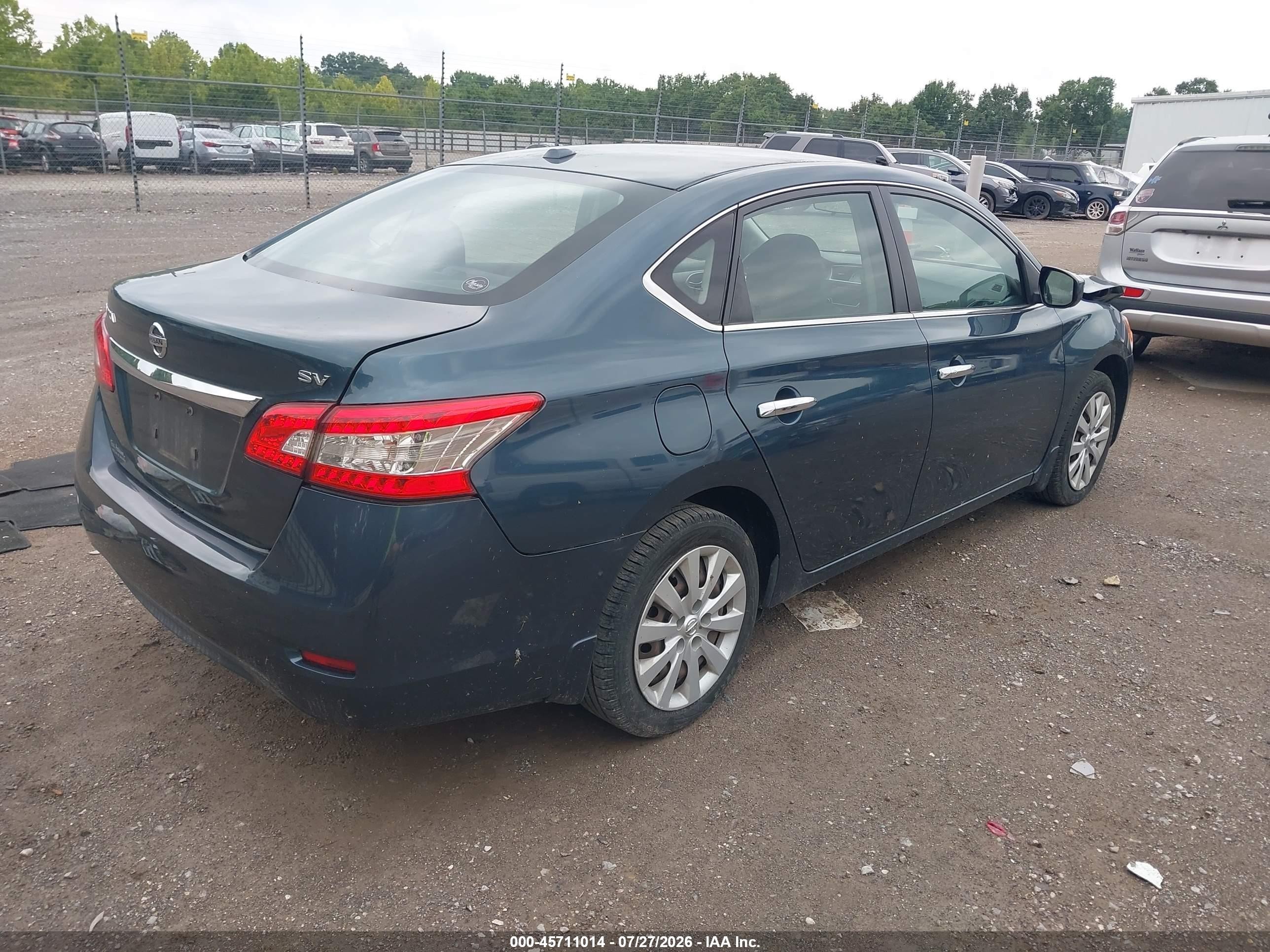 2015 Nissan Sentra Sv Blue vin: 3N1AB7AP3FY263829