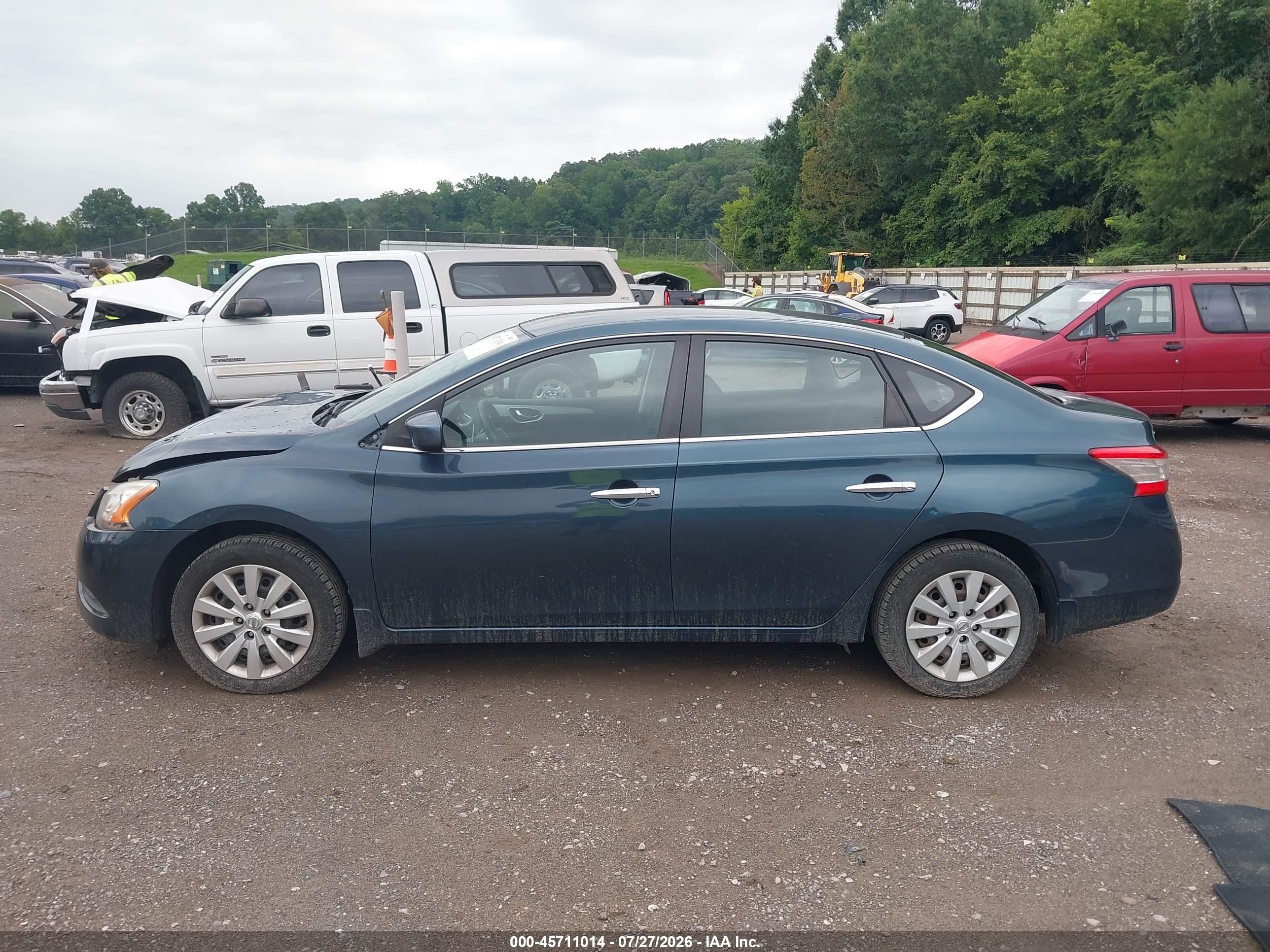 2015 Nissan Sentra Sv Blue vin: 3N1AB7AP3FY263829
