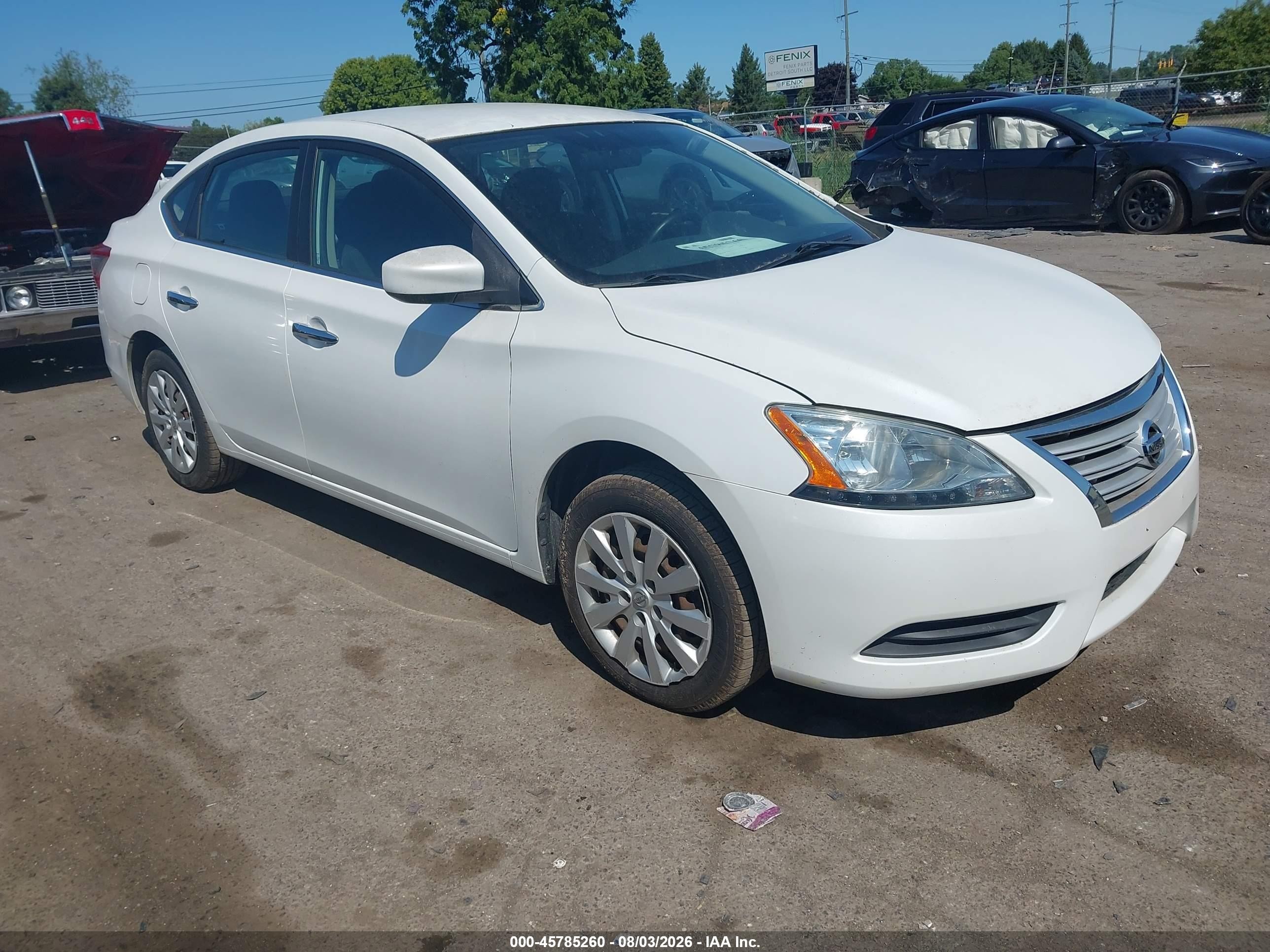 2015 Nissan Sentra Sv White vin: 3N1AB7AP3FY284020