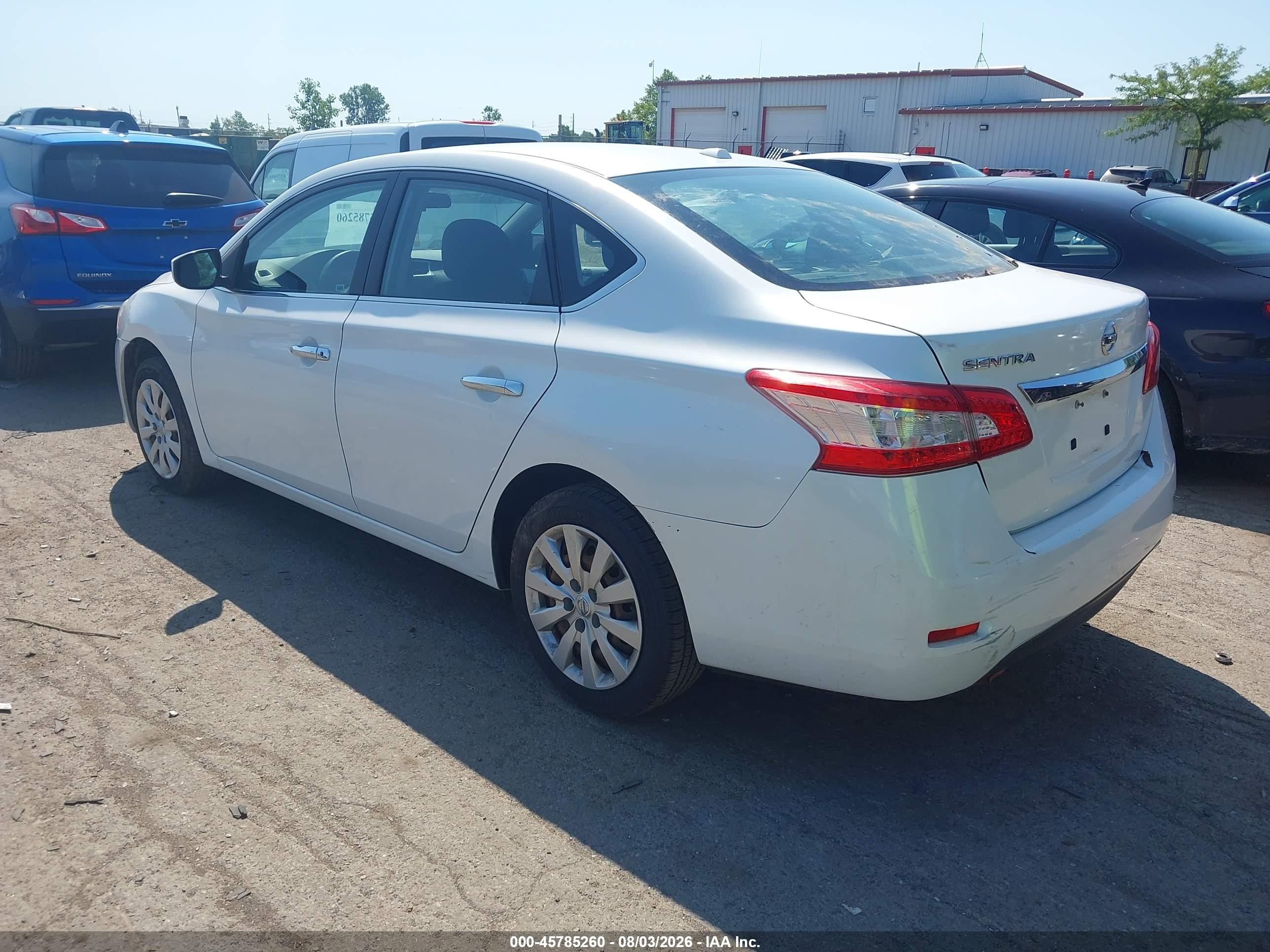2015 Nissan Sentra Sv White vin: 3N1AB7AP3FY284020