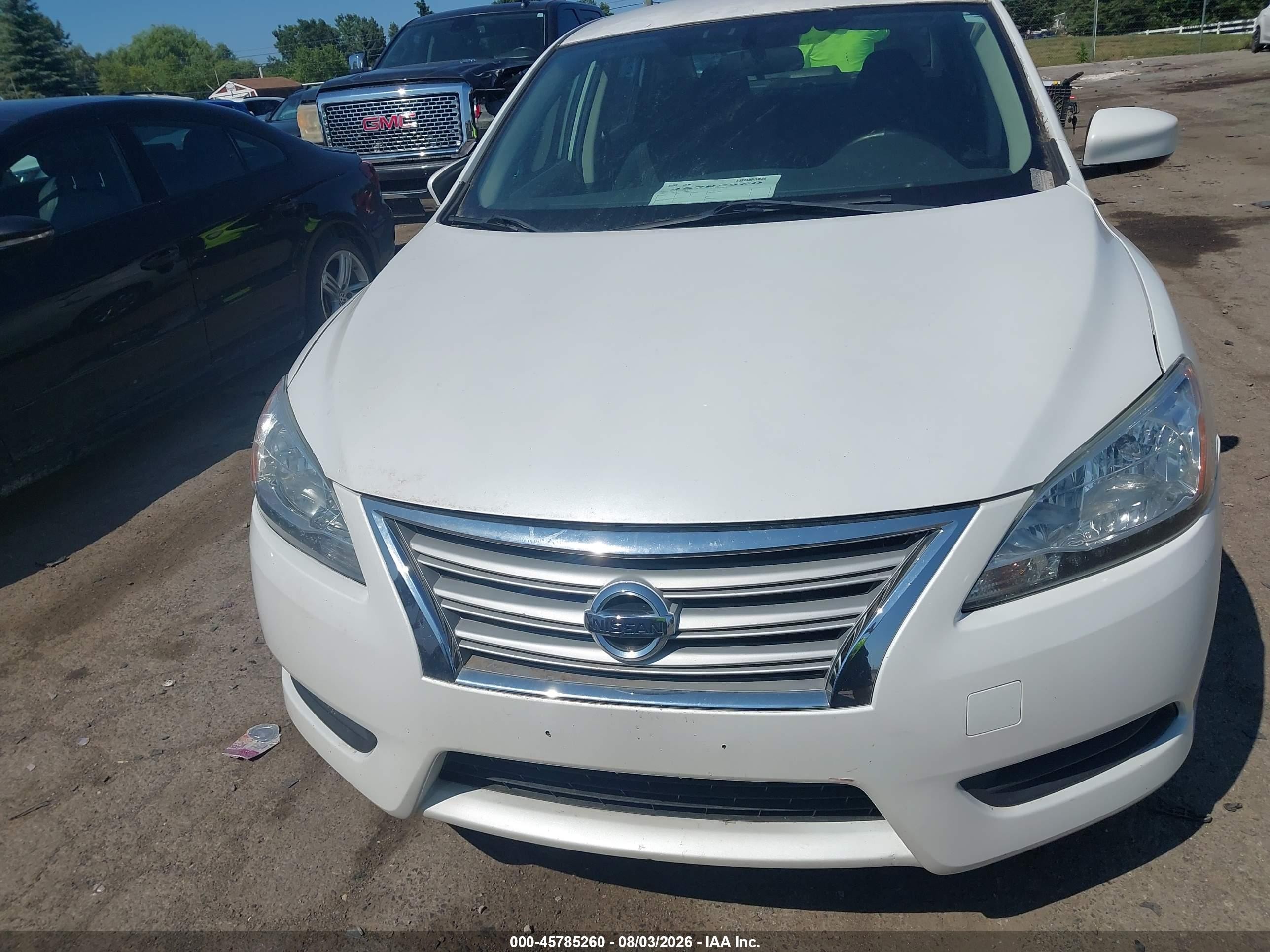 2015 Nissan Sentra Sv White vin: 3N1AB7AP3FY284020