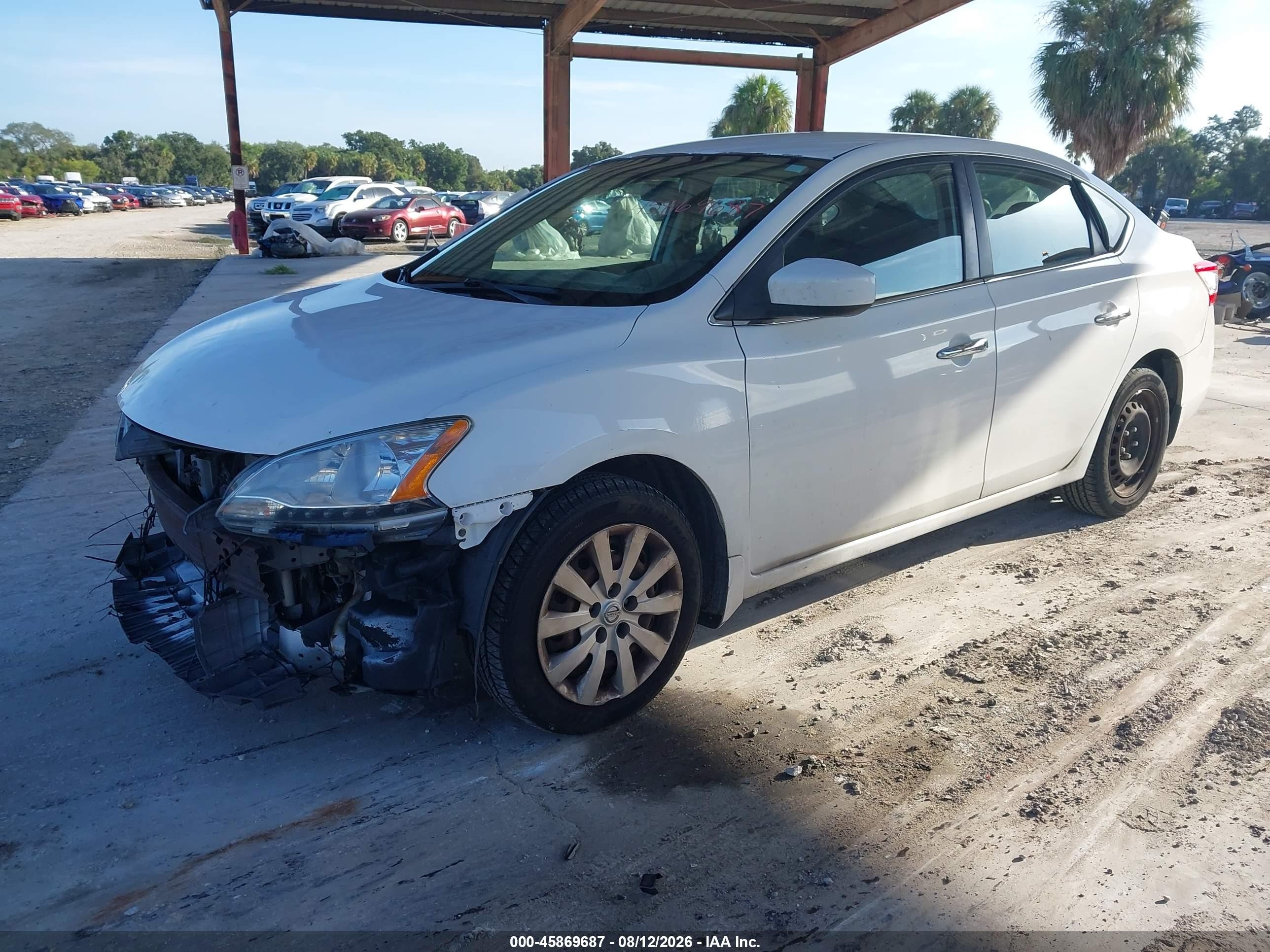 2015 Nissan Sentra S White vin: 3N1AB7AP3FY285376