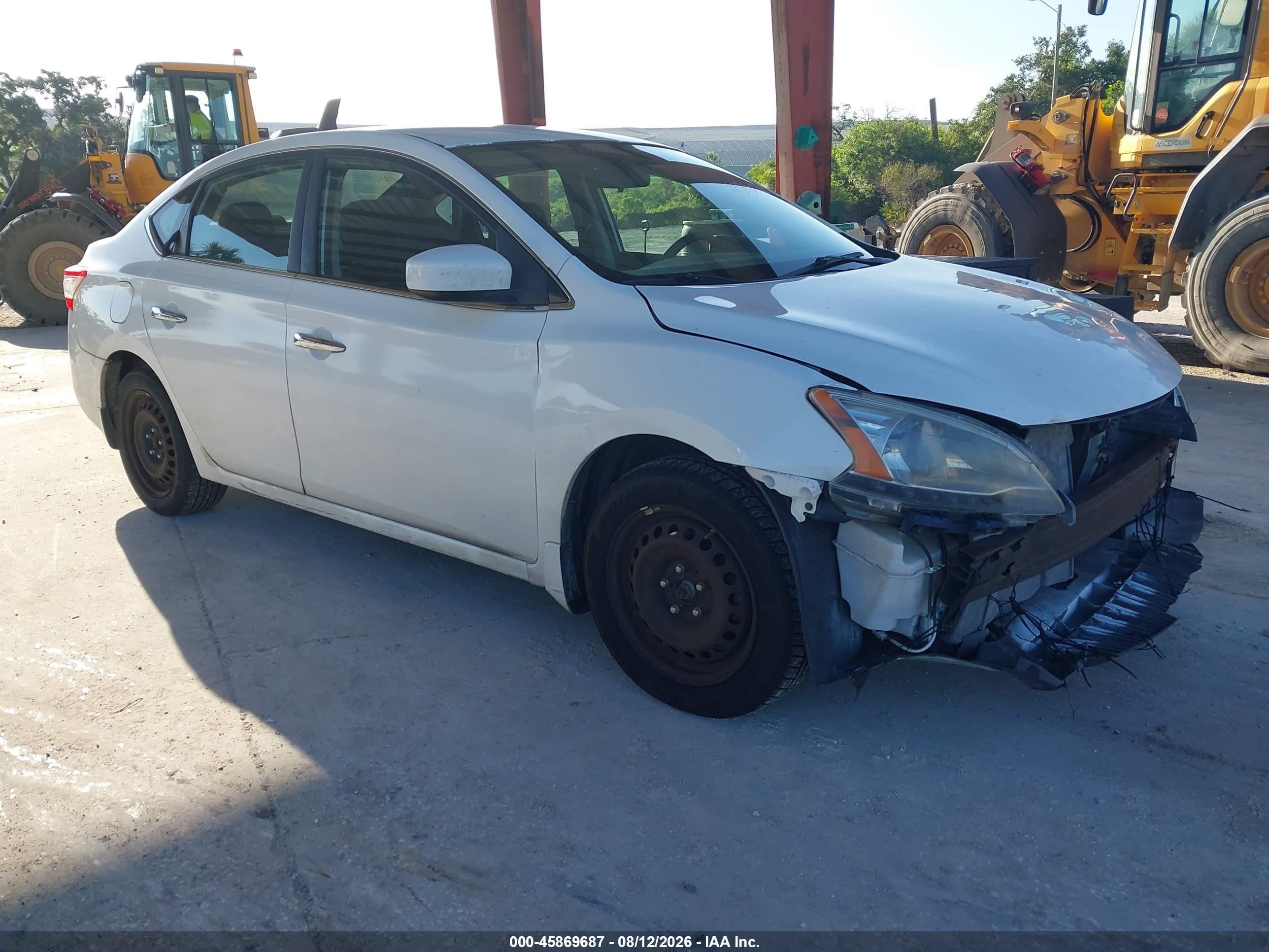 2015 Nissan Sentra S White vin: 3N1AB7AP3FY285376