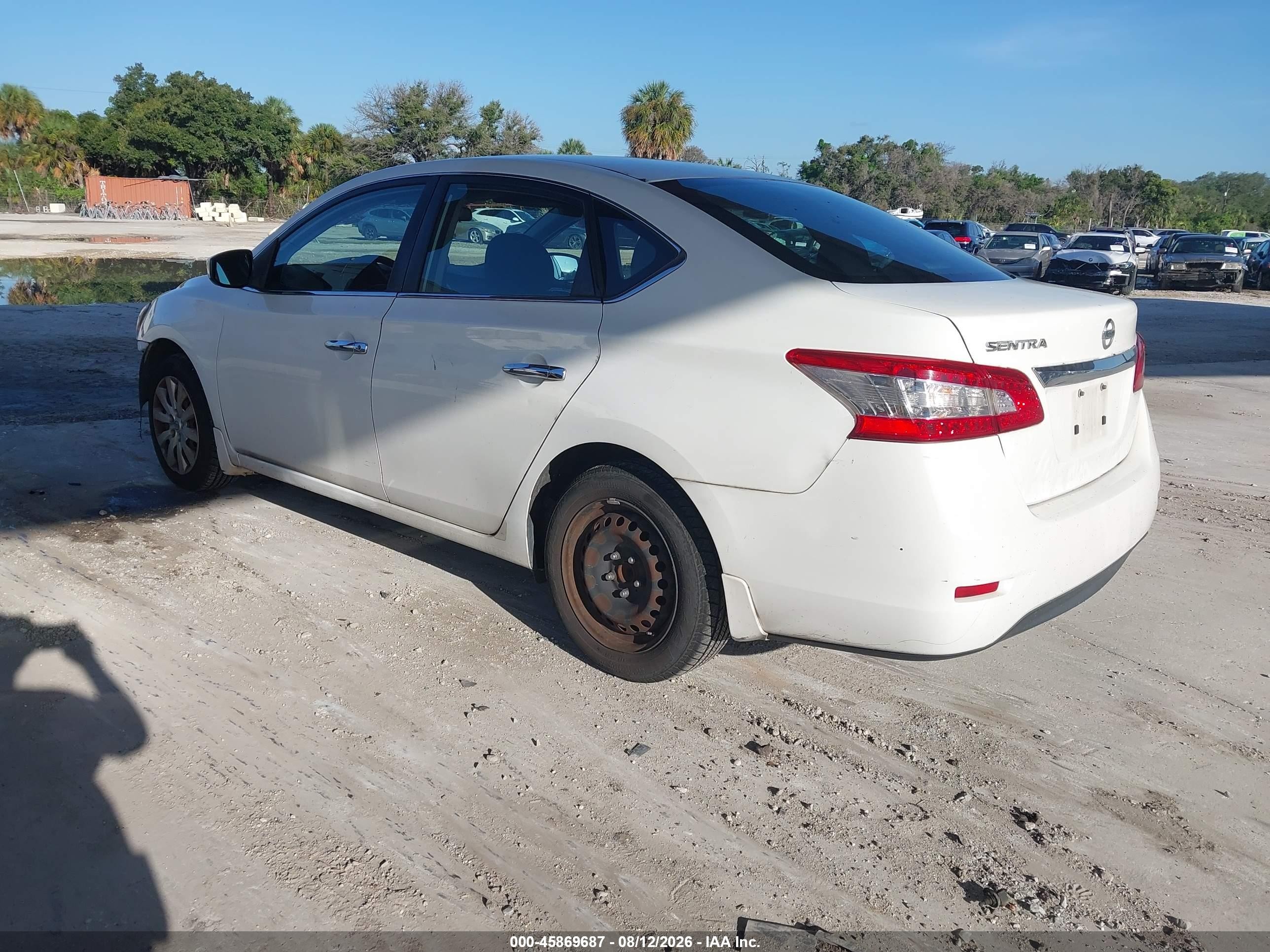 2015 Nissan Sentra S White vin: 3N1AB7AP3FY285376