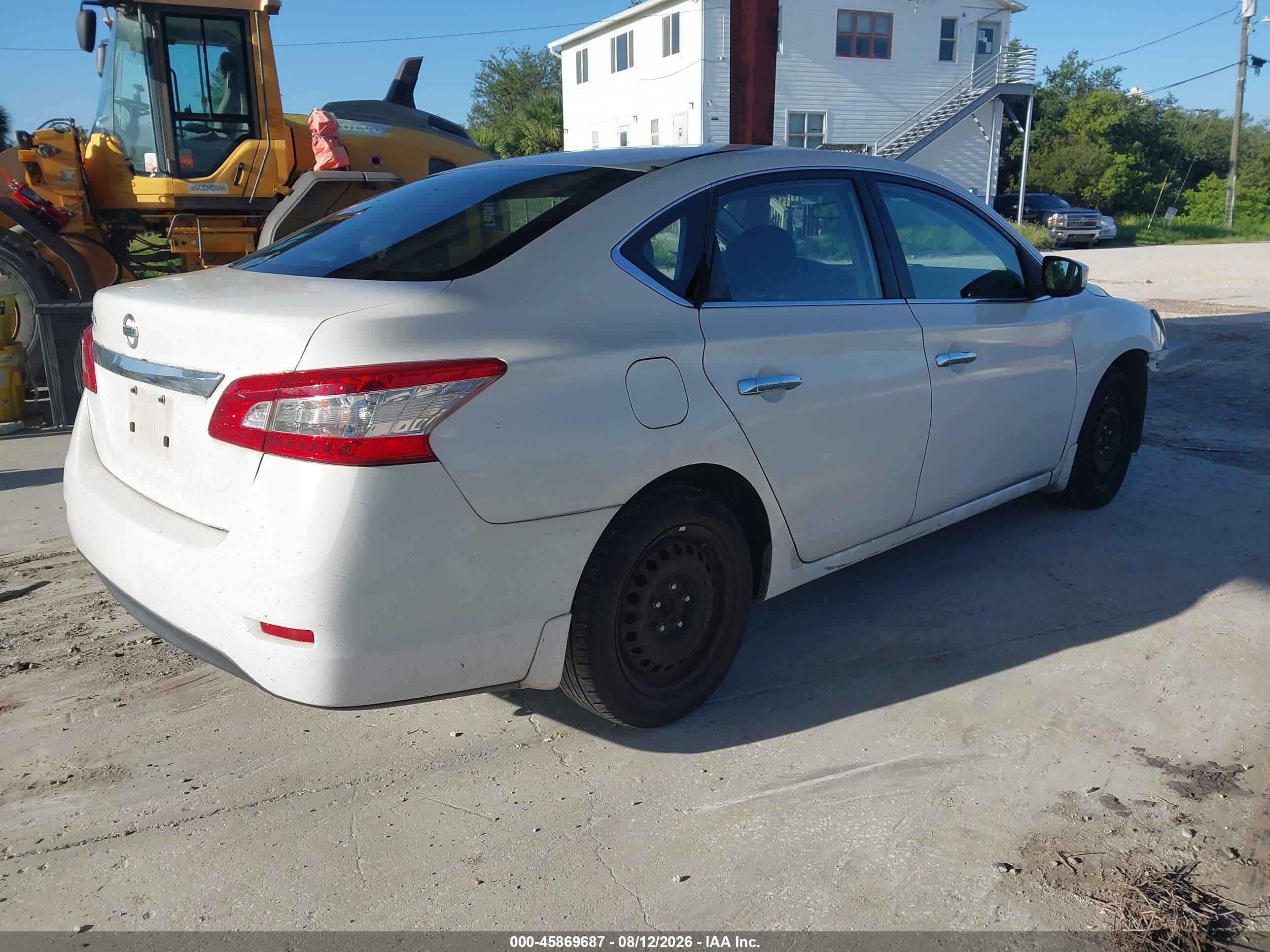 2015 Nissan Sentra S White vin: 3N1AB7AP3FY285376