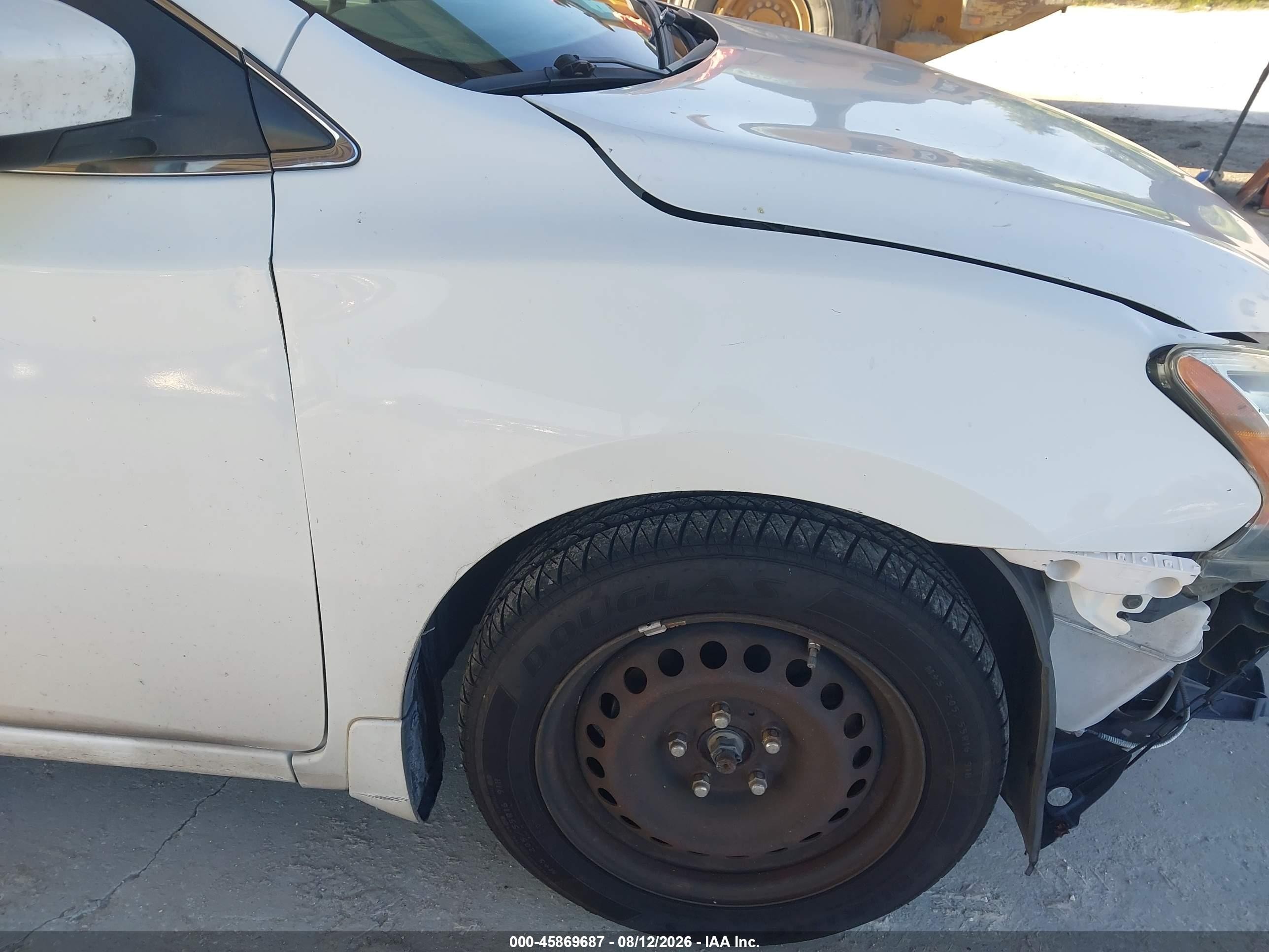 2015 Nissan Sentra S White vin: 3N1AB7AP3FY285376