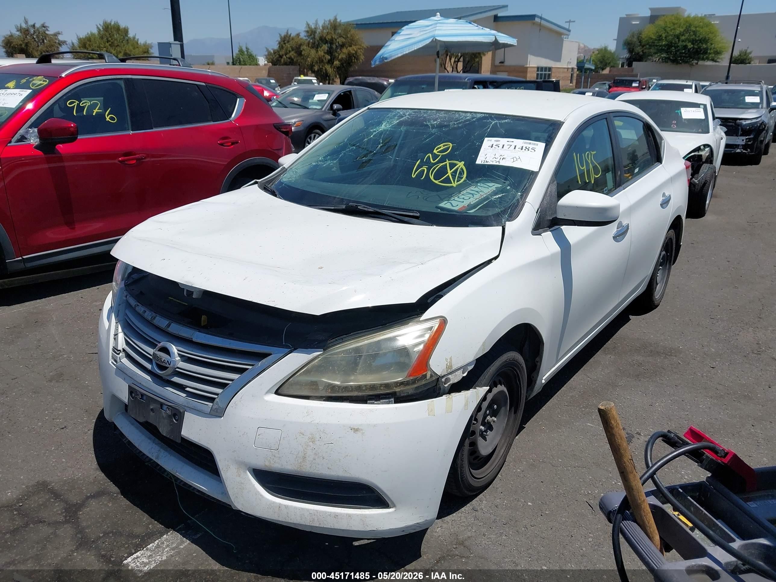 2015 Nissan Sentra S White vin: 3N1AB7AP3FY285619