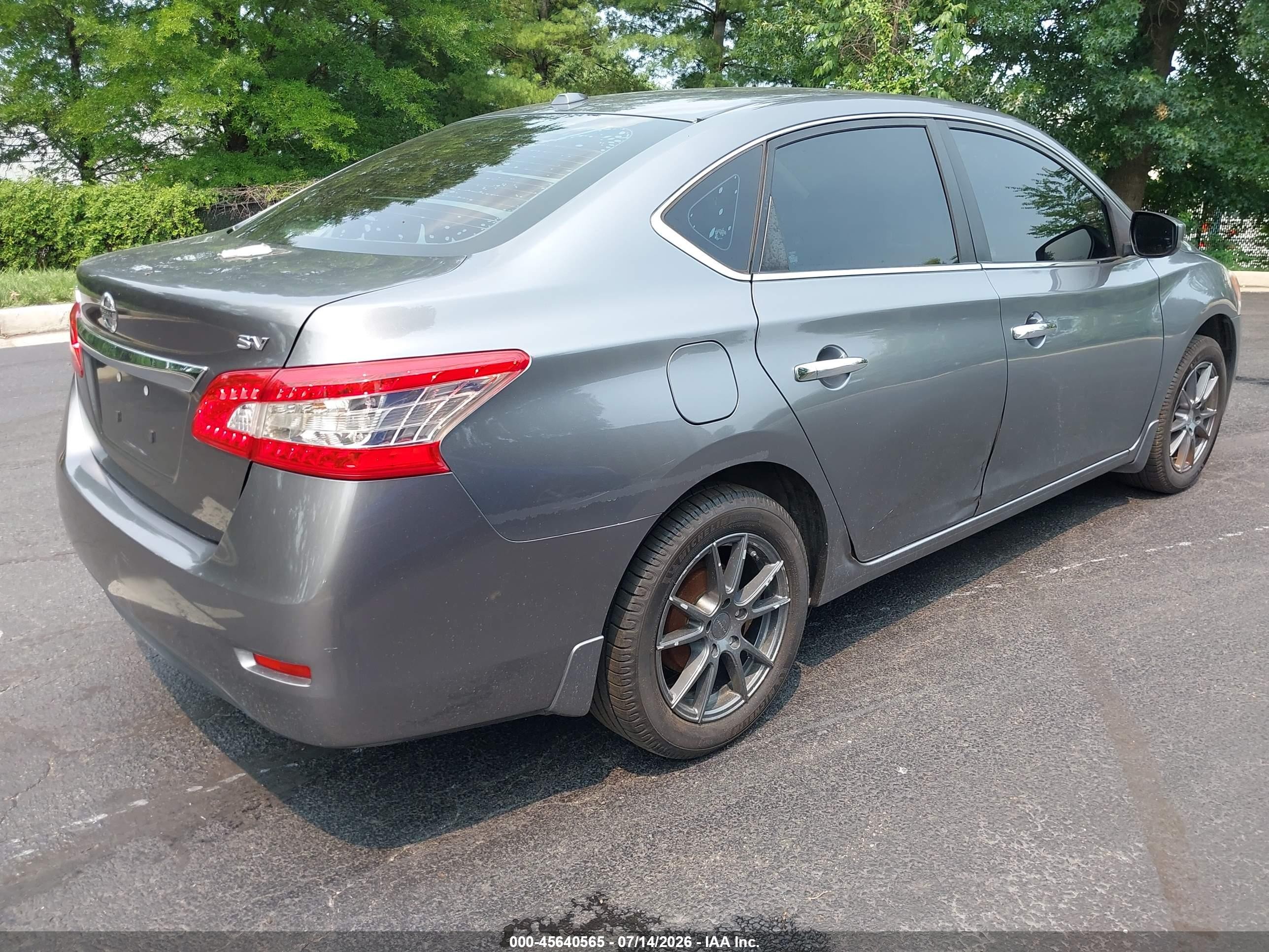 2015 Nissan Sentra Sv Gray vin: 3N1AB7AP3FY305822