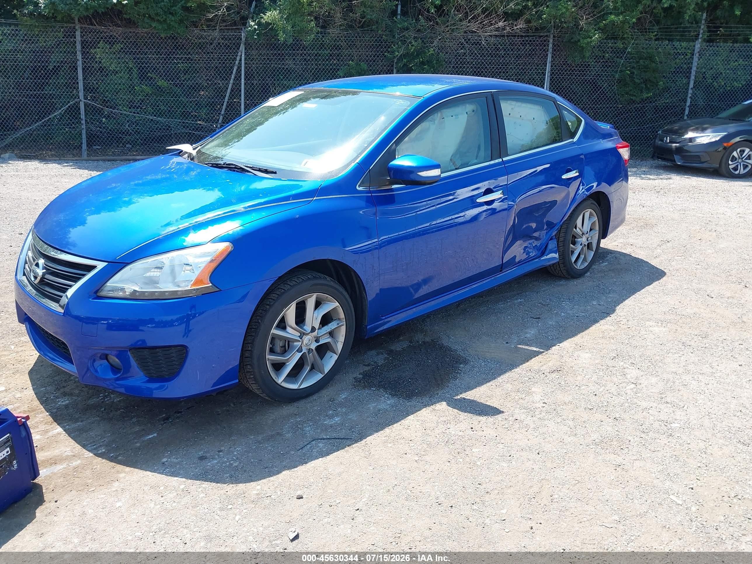 2015 Nissan Sentra Sr Blue vin: 3N1AB7AP3FY328887