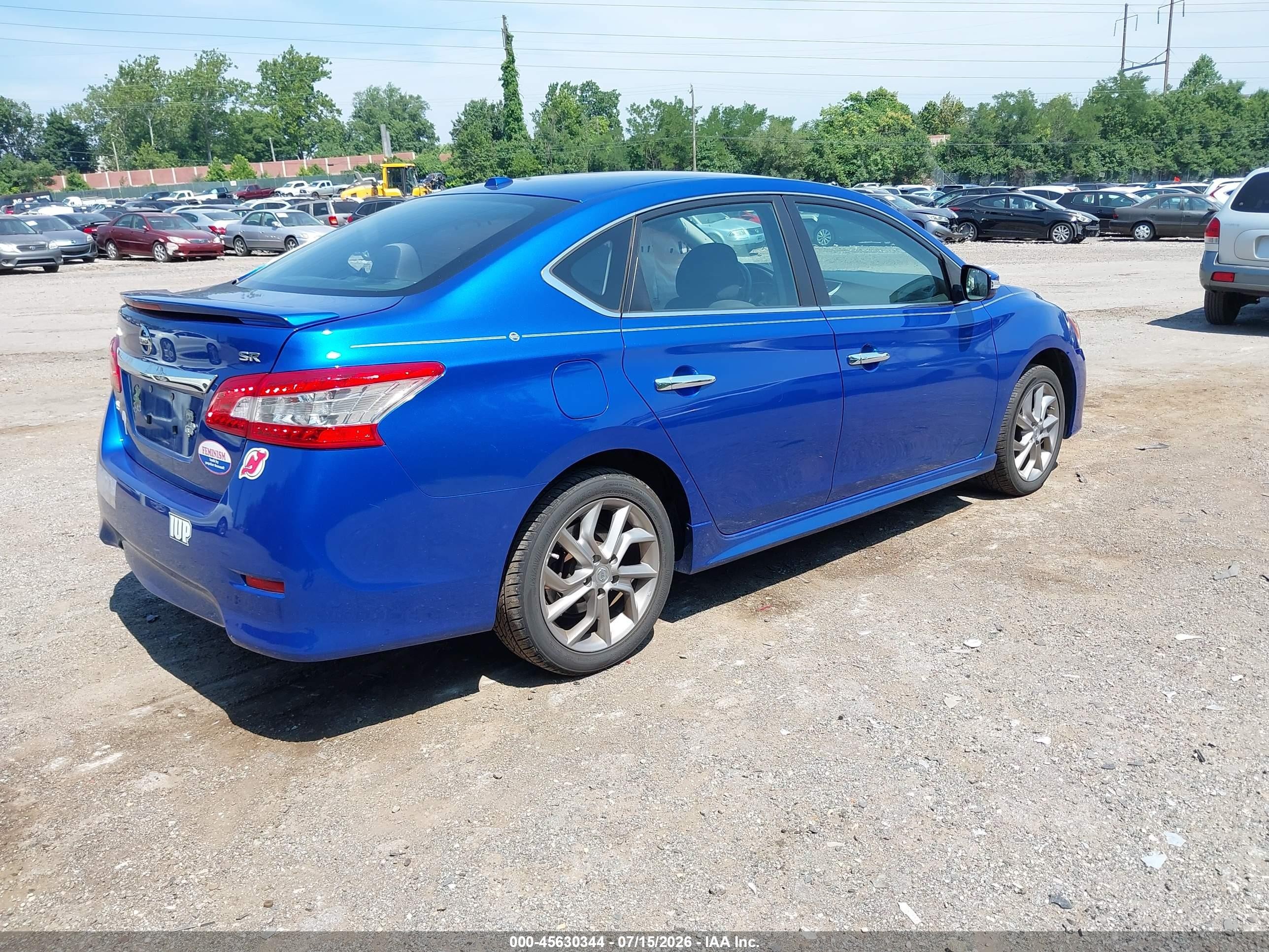 2015 Nissan Sentra Sr Blue vin: 3N1AB7AP3FY328887