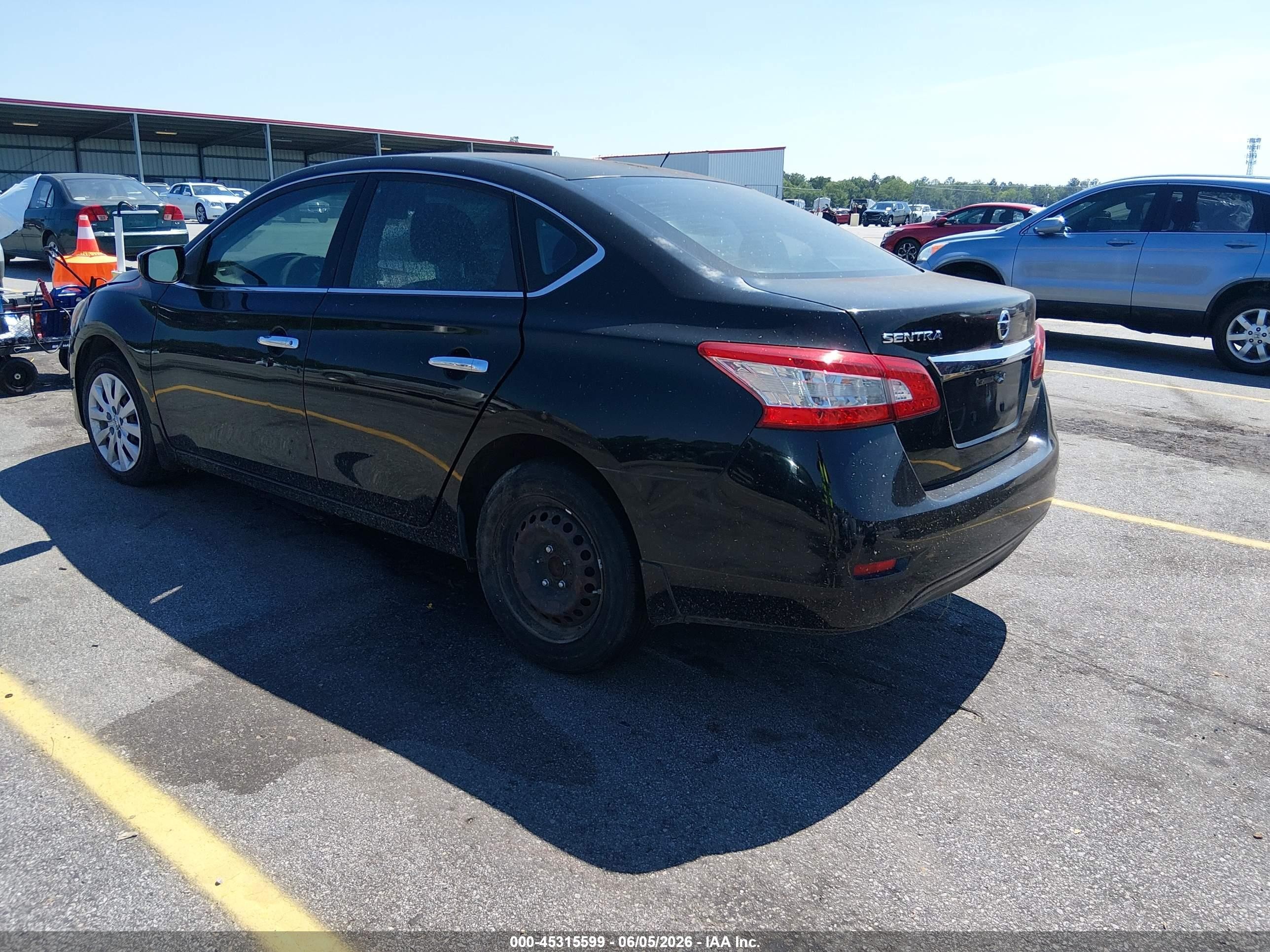 2015 Nissan Sentra S Black vin: 3N1AB7AP3FY330431