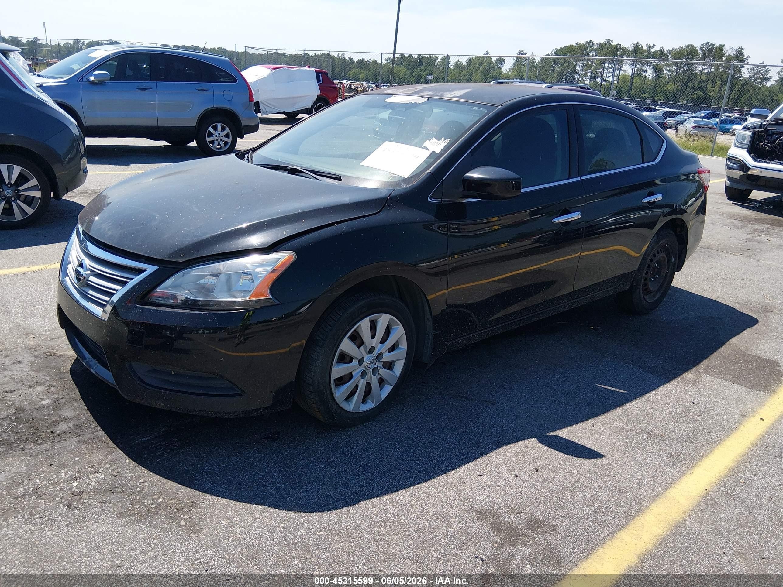 2015 Nissan Sentra S Black vin: 3N1AB7AP3FY330431
