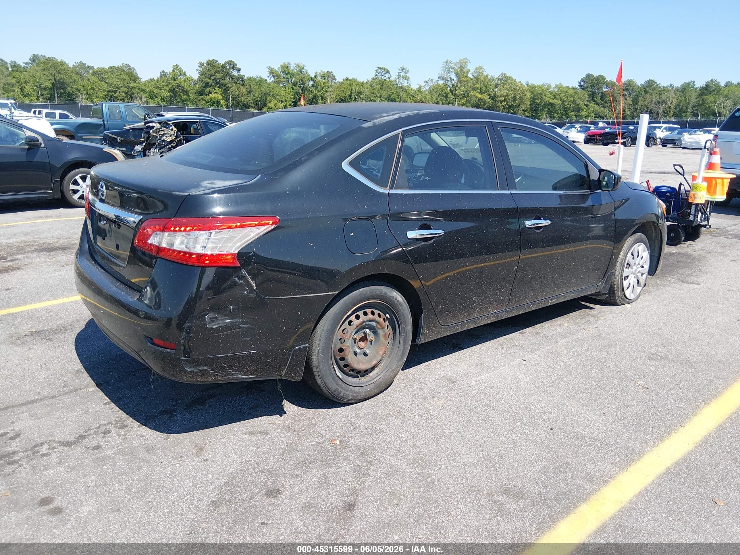 2015 Nissan Sentra S Black vin: 3N1AB7AP3FY330431
