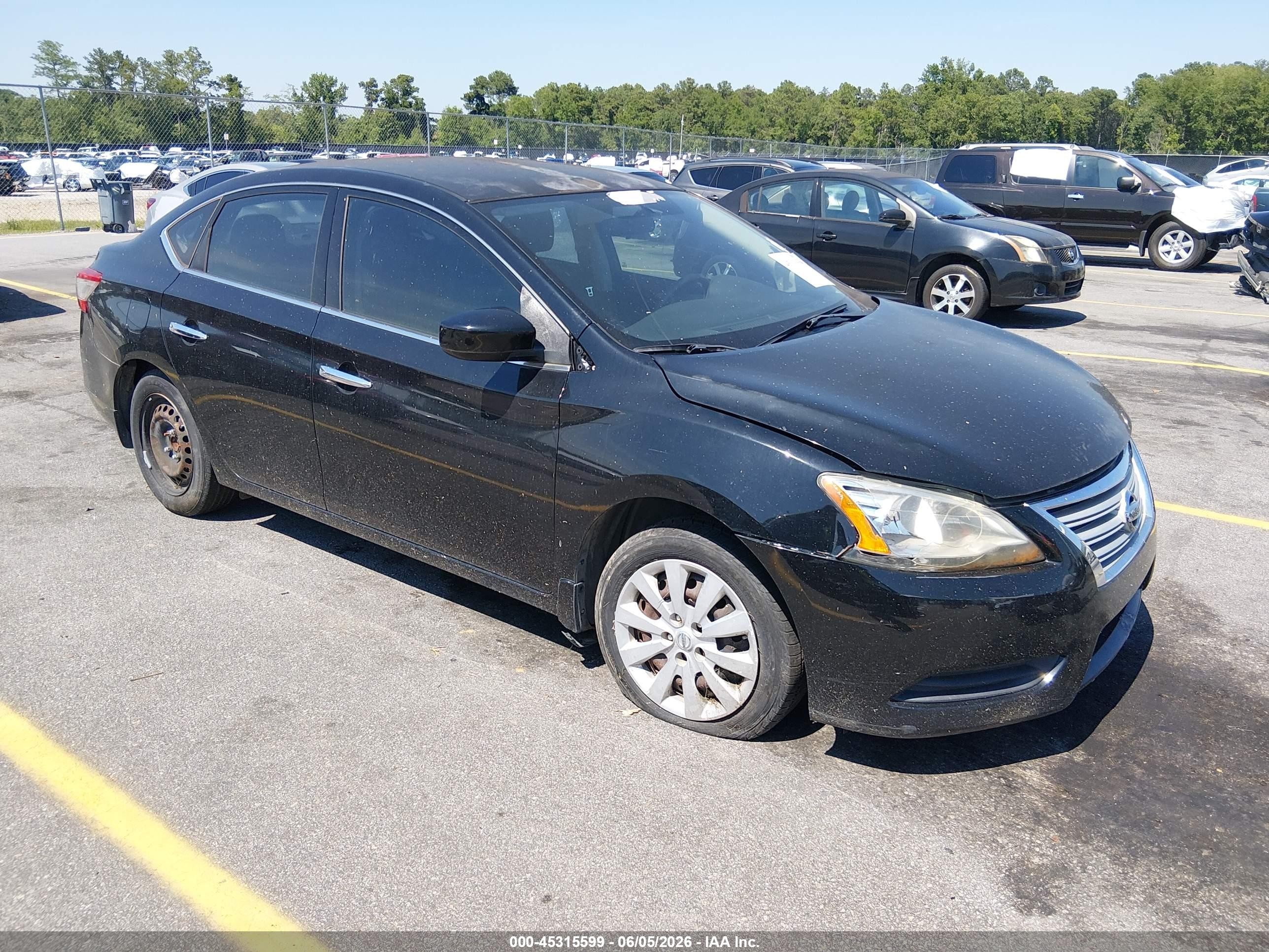 2015 Nissan Sentra S Black vin: 3N1AB7AP3FY330431