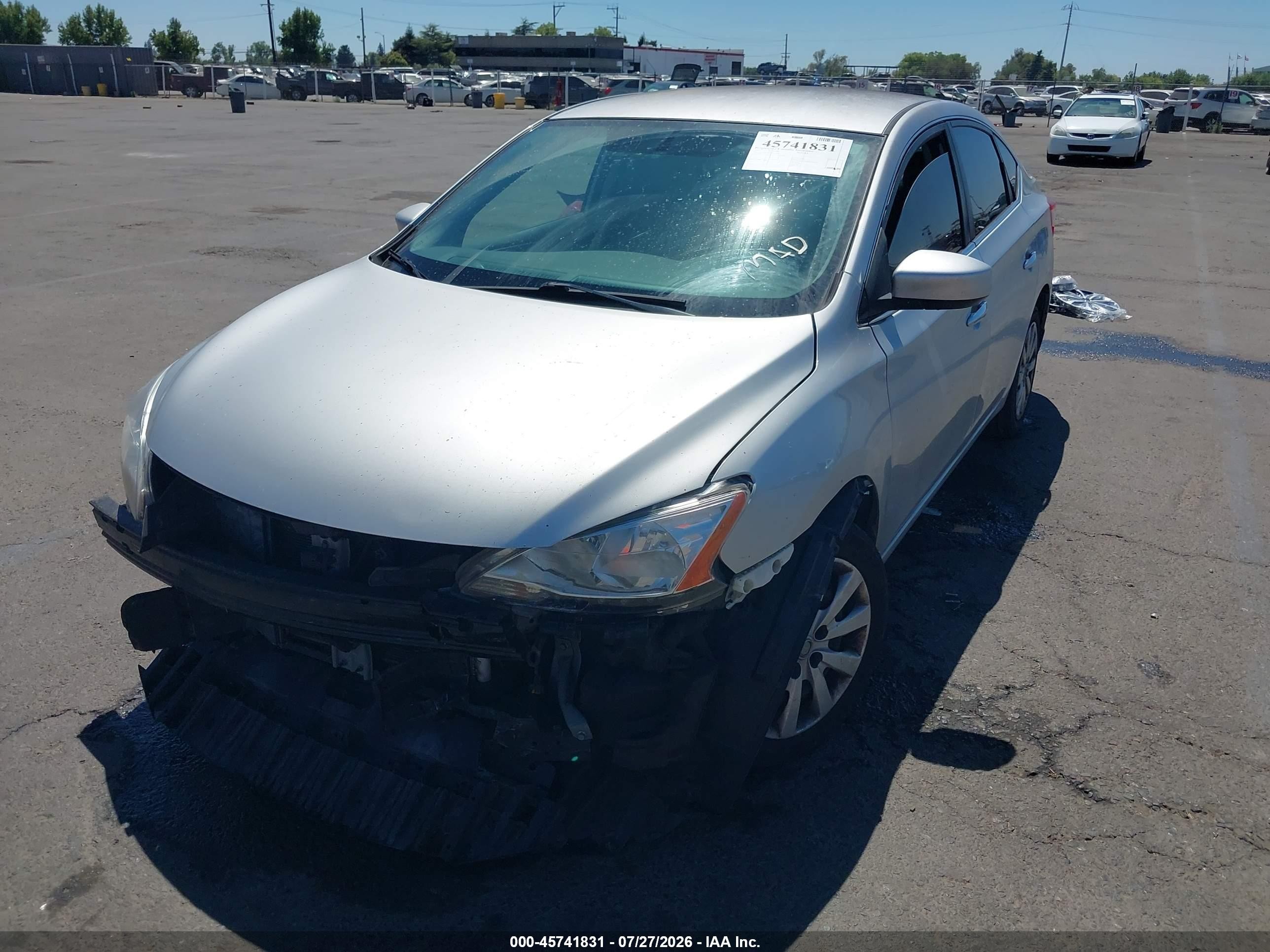 2015 Nissan Sentra S Серый vin: 3N1AB7AP3FY333409