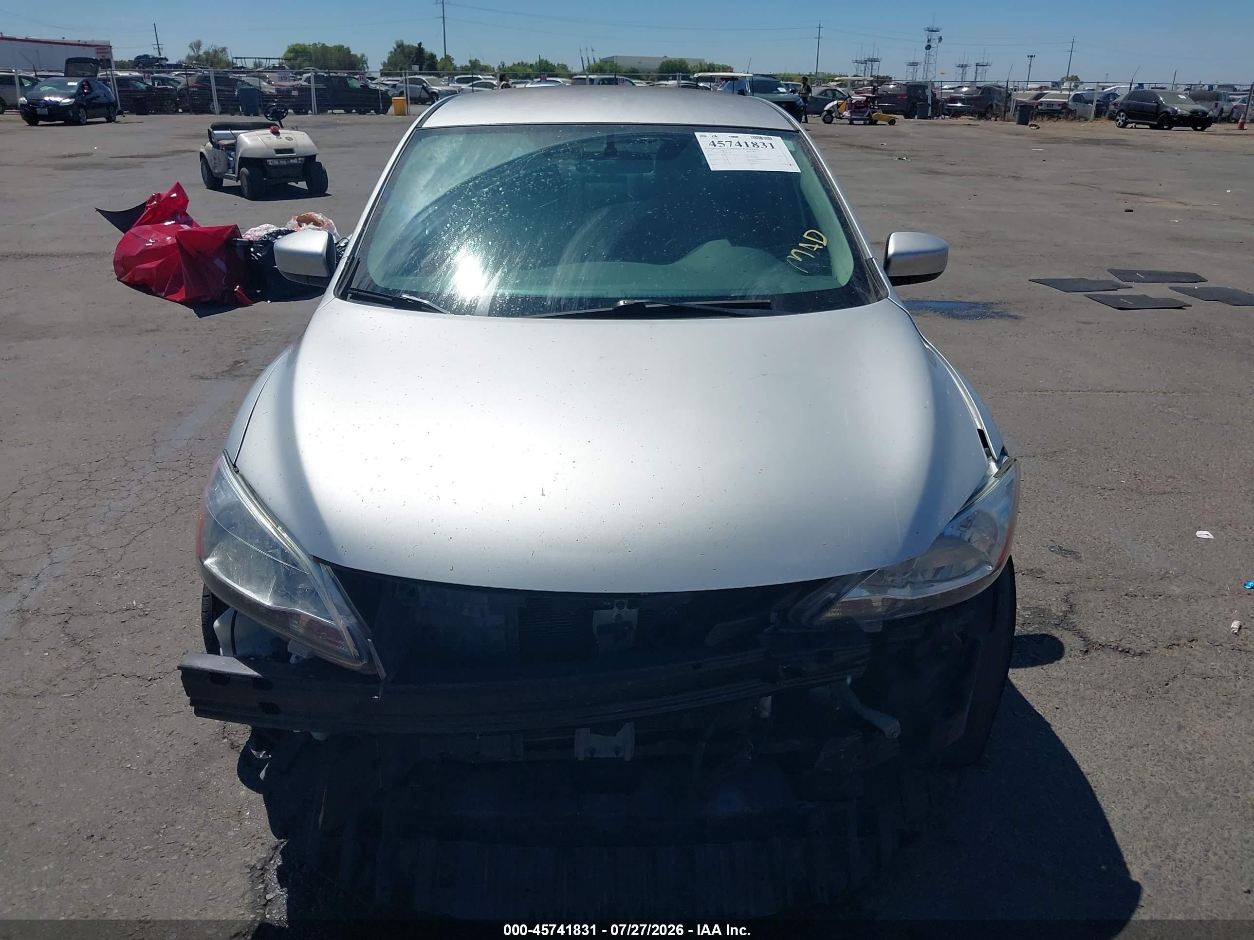 2015 Nissan Sentra S Серый vin: 3N1AB7AP3FY333409