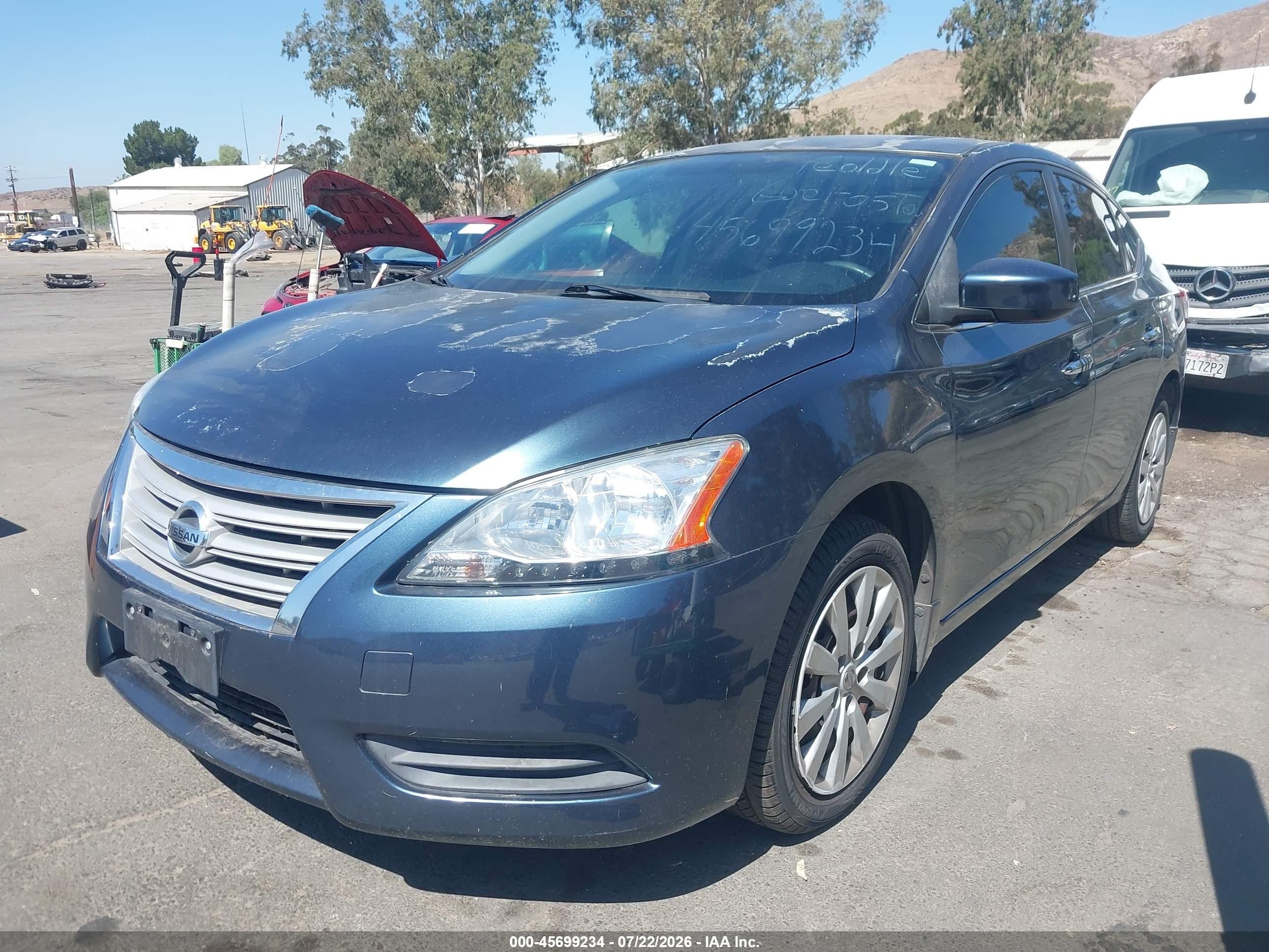 2015 Nissan Sentra Sv Blue vin: 3N1AB7AP3FY333443