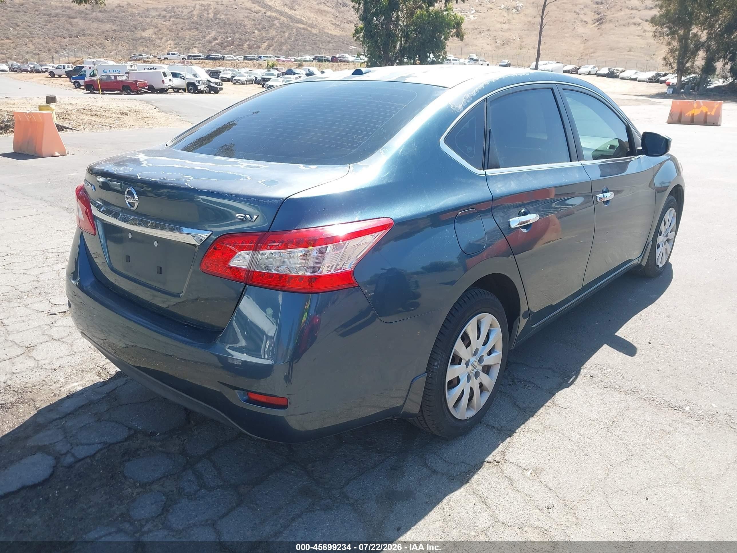 2015 Nissan Sentra Sv Blue vin: 3N1AB7AP3FY333443