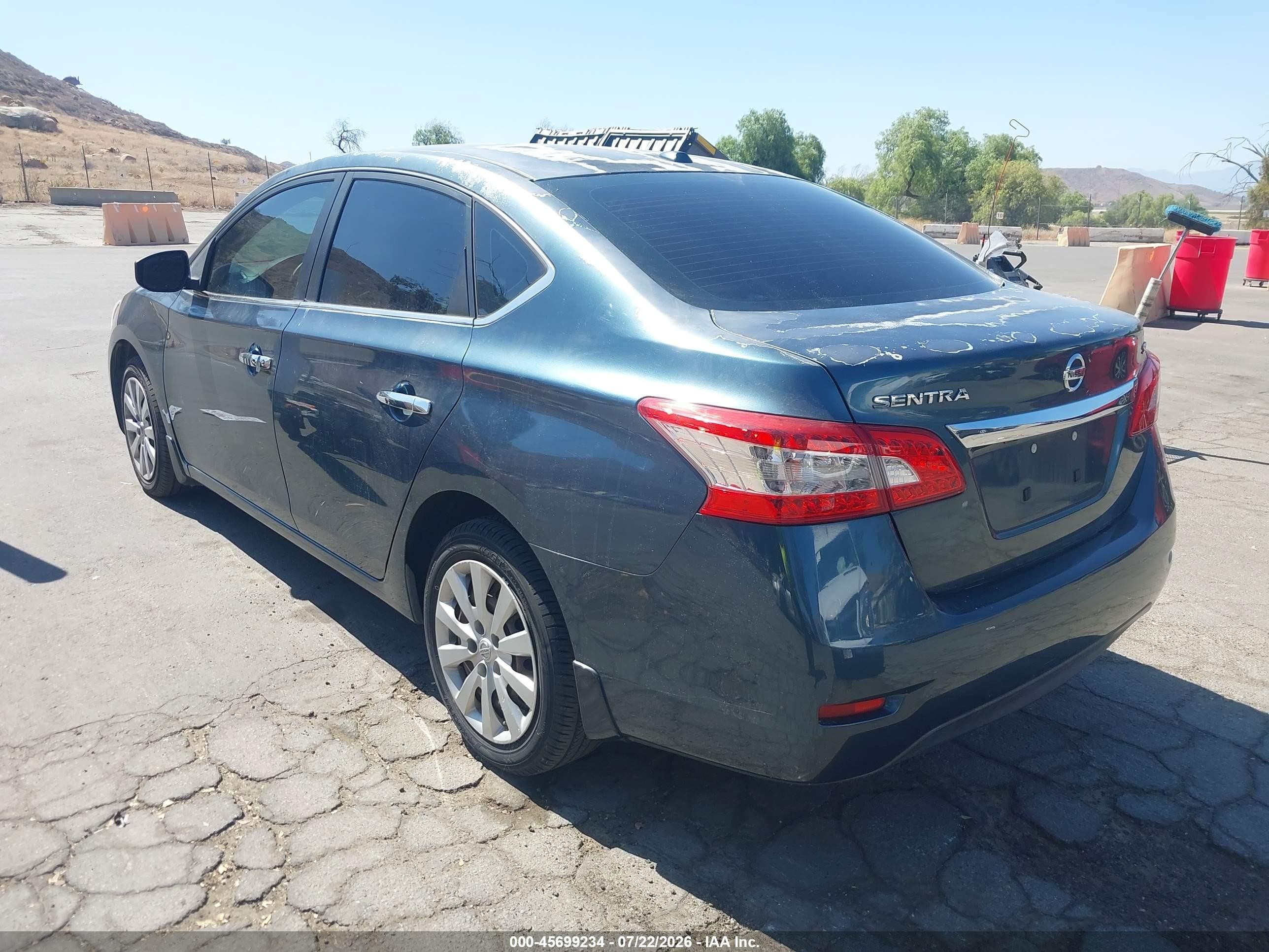 2015 Nissan Sentra Sv Blue vin: 3N1AB7AP3FY333443