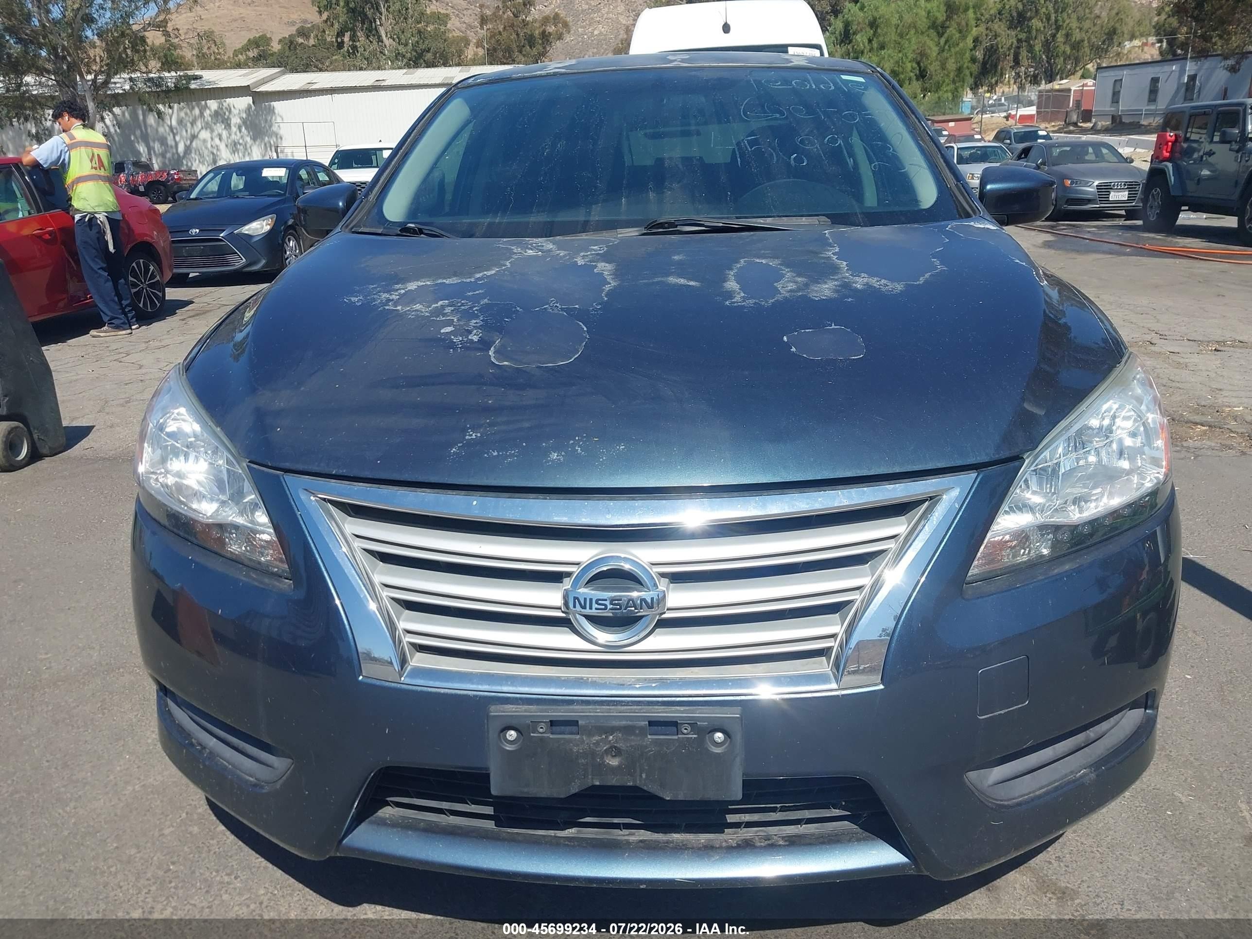 2015 Nissan Sentra Sv Blue vin: 3N1AB7AP3FY333443