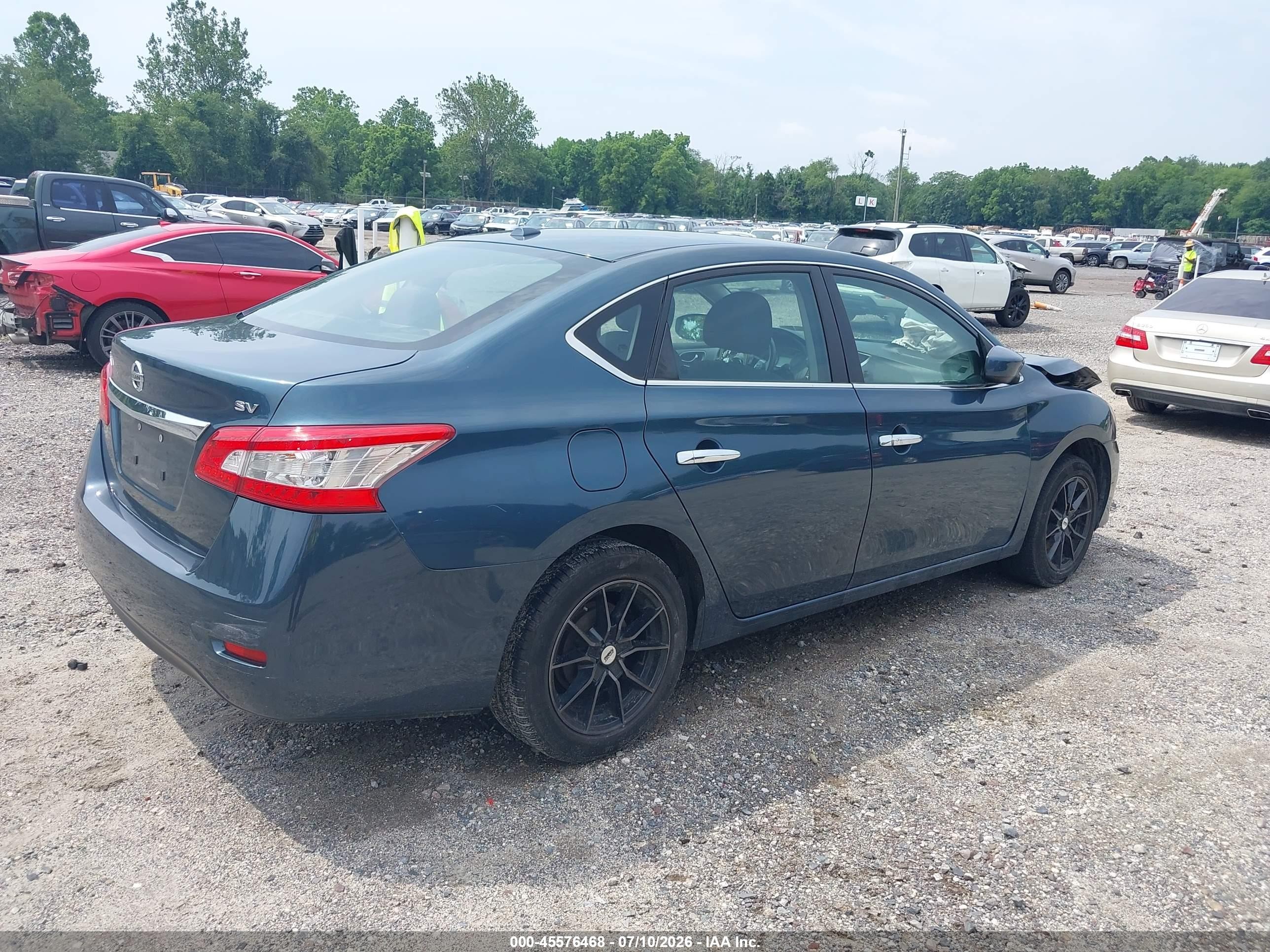2015 Nissan Sentra Sv Blue vin: 3N1AB7AP3FY350226