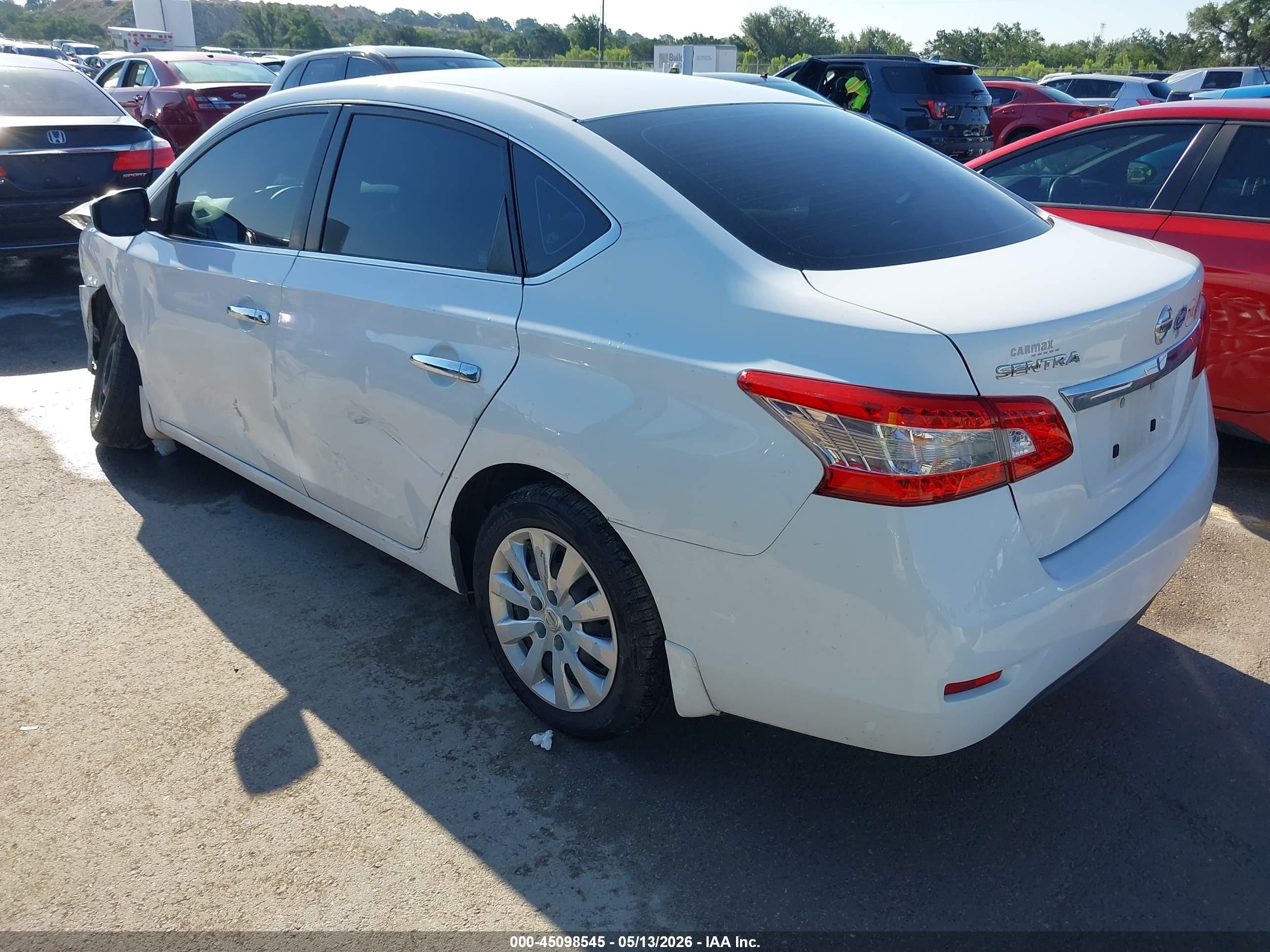 2015 Nissan Sentra S White vin: 3N1AB7AP3FY368466