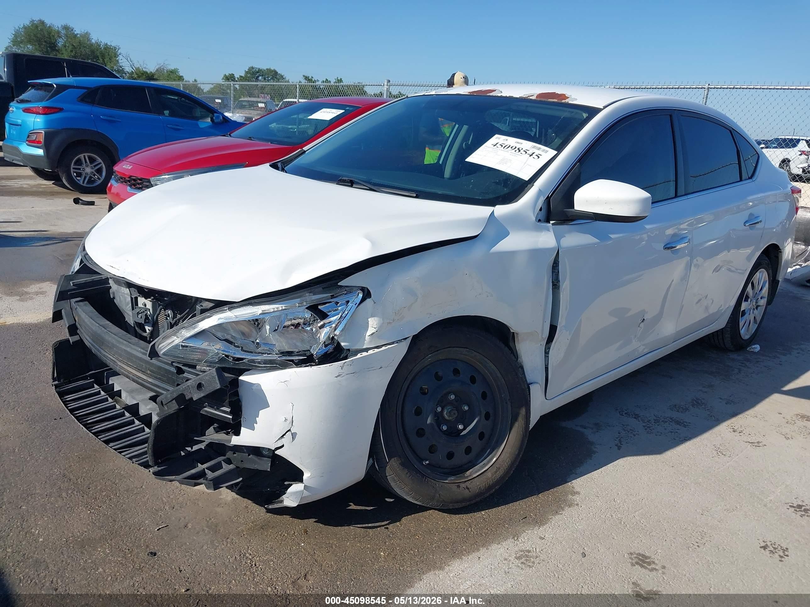 2015 Nissan Sentra S White vin: 3N1AB7AP3FY368466